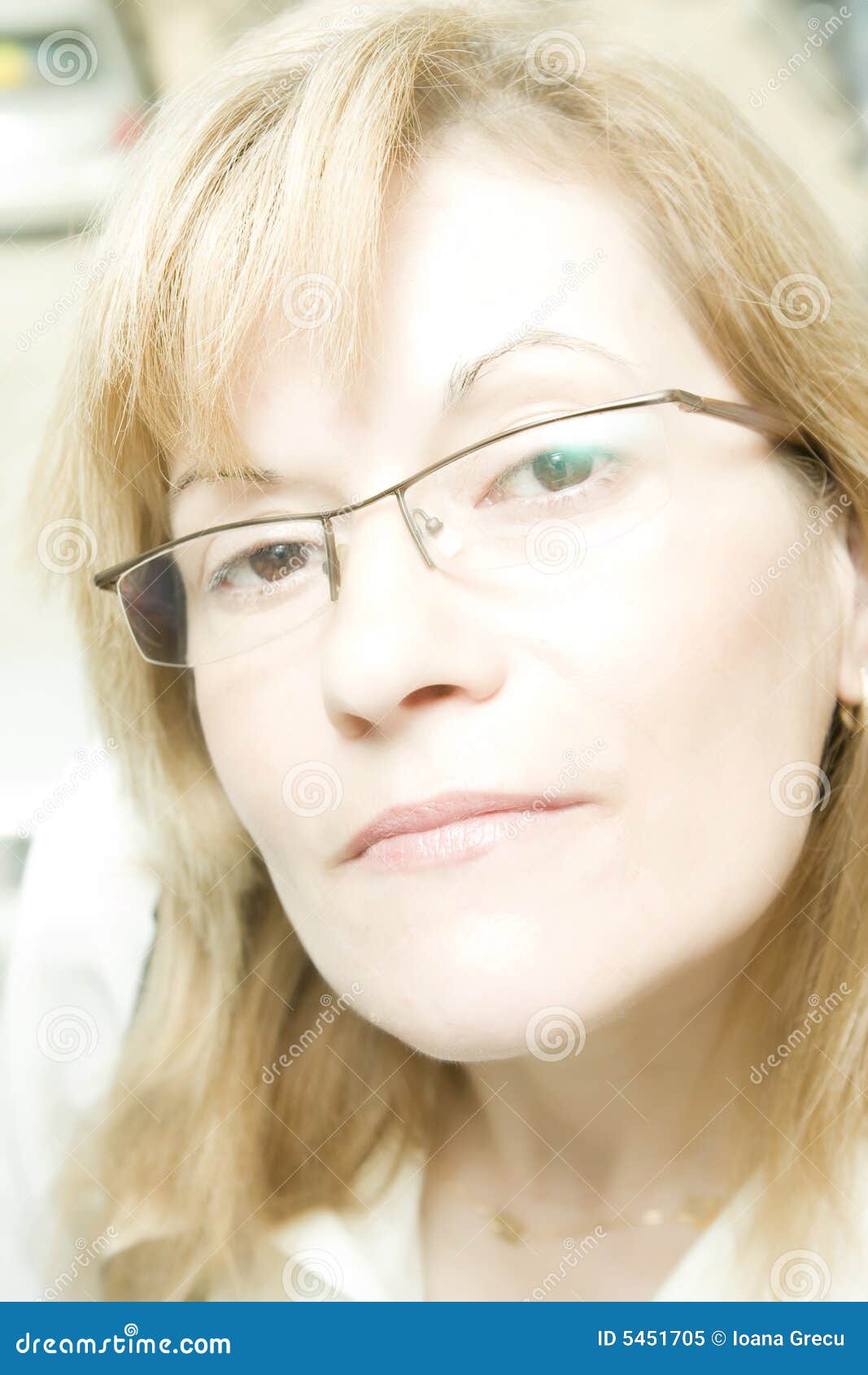 Beautiful Woman With Glasses Stock Image Image Of Office Blond 5451705