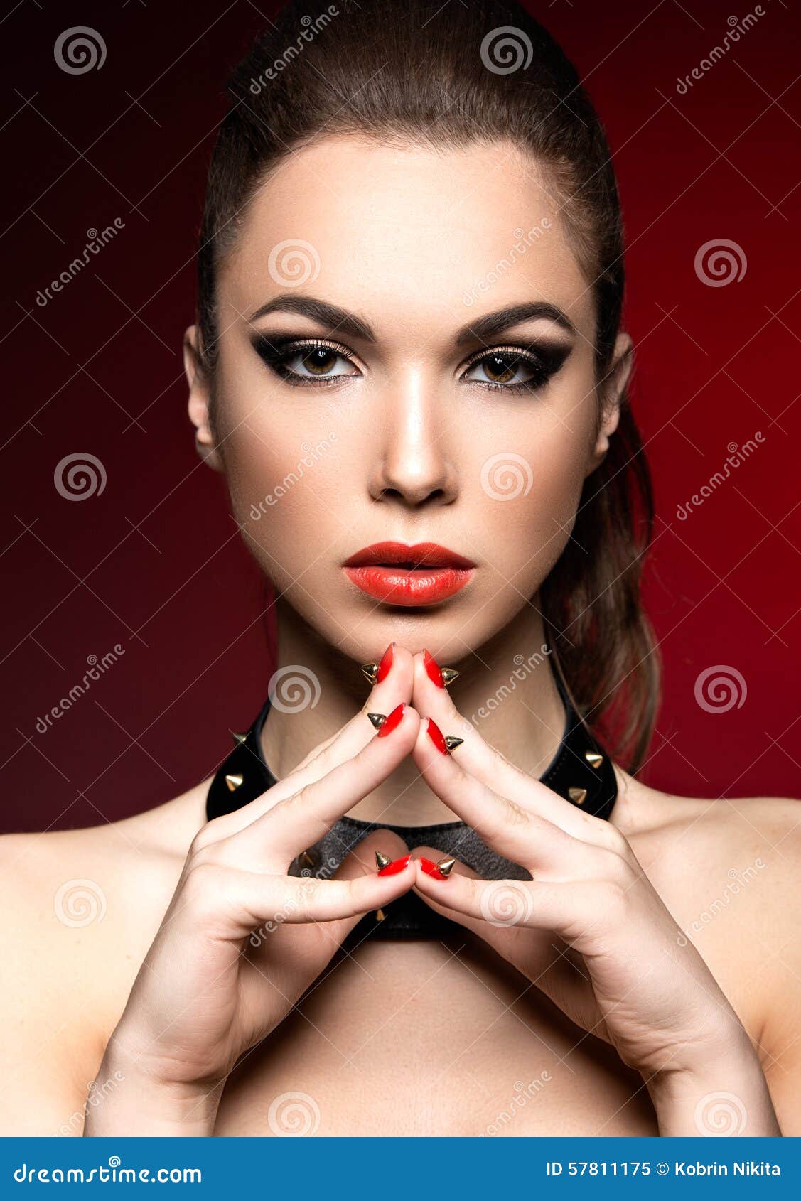 https://thumbs.dreamstime.com/z/beautiful-woman-gothic-style-evening-makeup-red-nails-thorns-picture-taken-studio-red-background-57811175.jpg