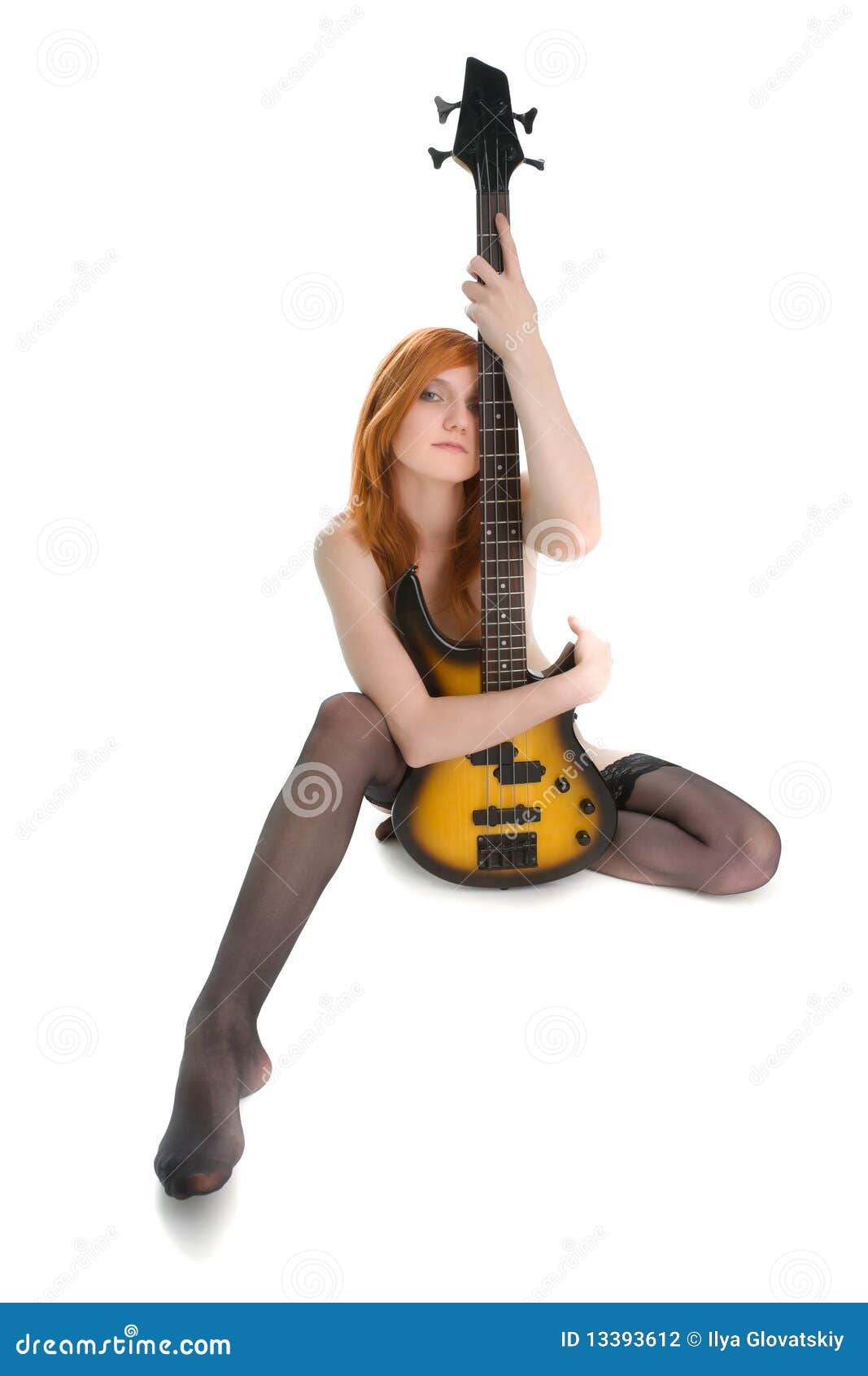 Naked Female Guitarist