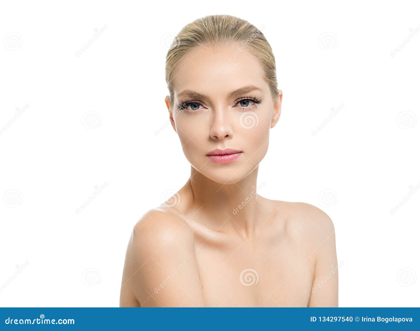 Beautiful Woman With Healthy Skin Natural Makeup Blonde Hair
