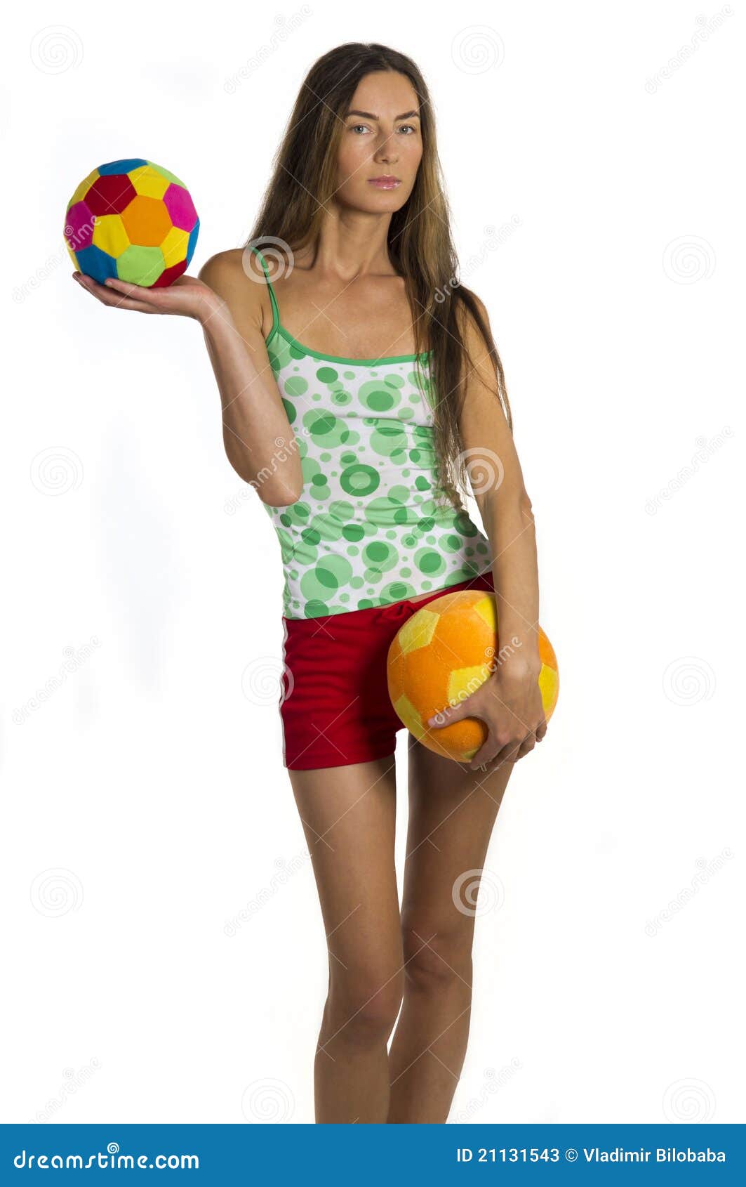 Beautiful Woman Holding A Balls Stock Photos Image 21131543