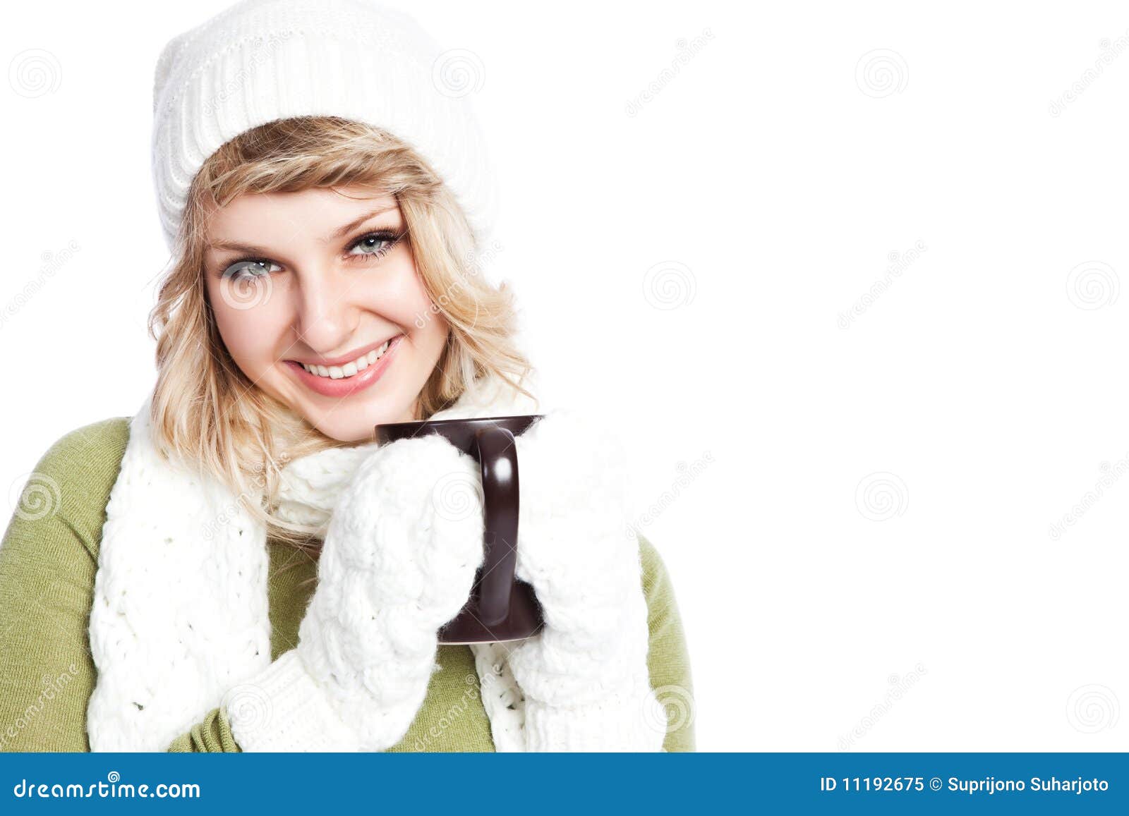 Beautiful Woman Holding Coffee Cup Stock Image - Image of person ...