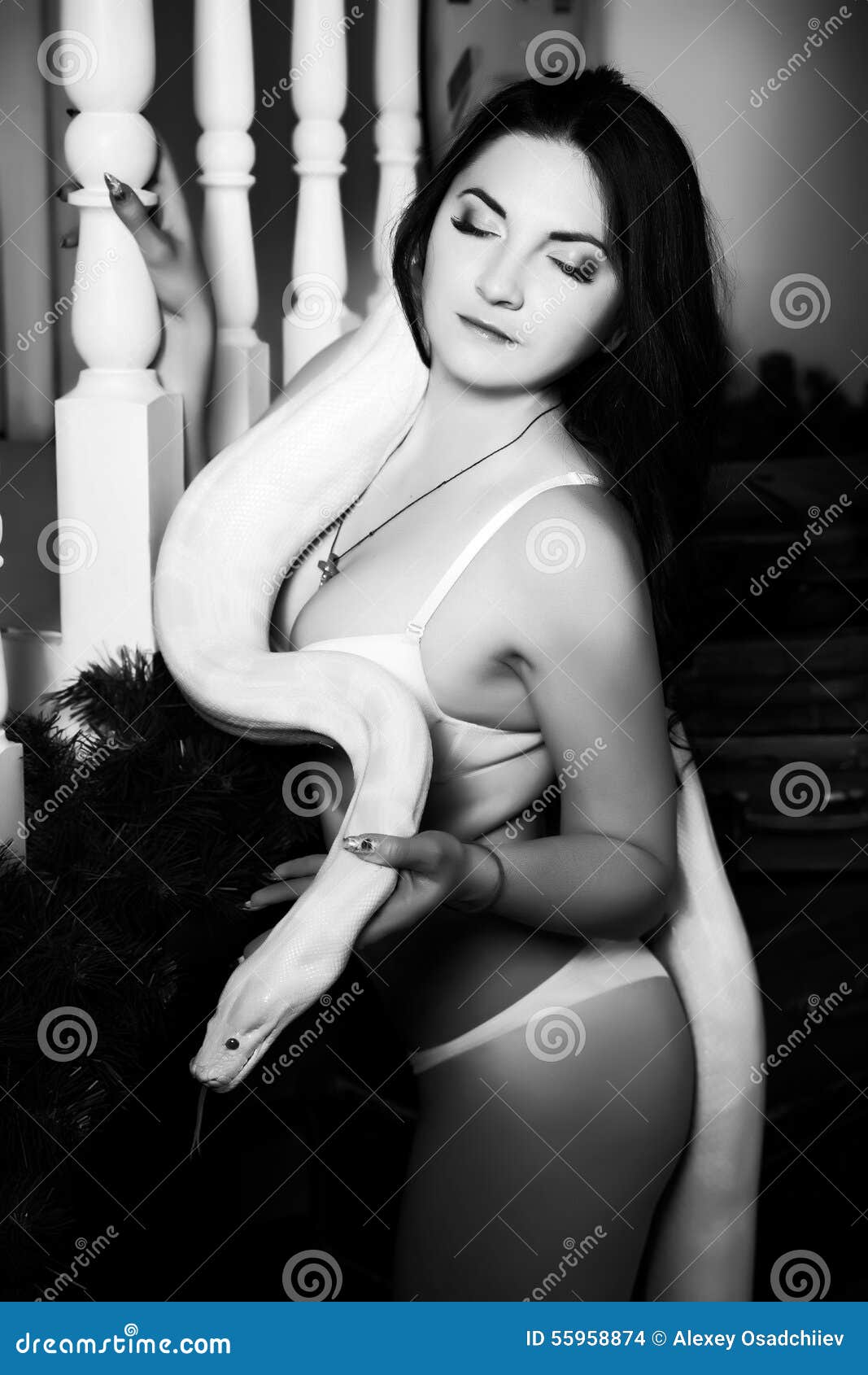 Black and white old erotic art photo