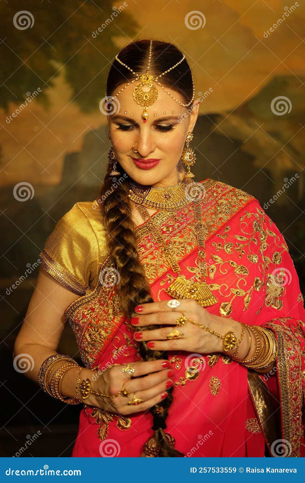 Beautiful Indian Women Wearing Saree Showing Hand Gestures while Smiling.  Stock Image - Image of design, drawing: 191694837