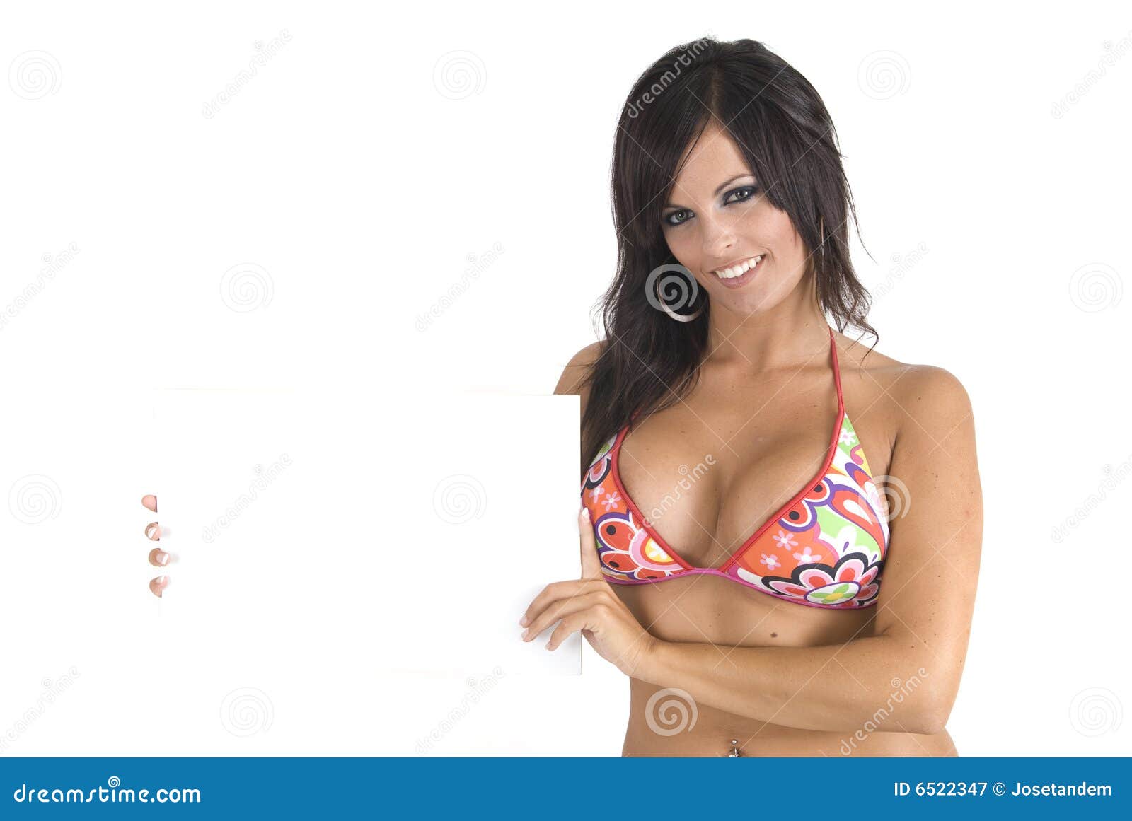 Woman with natural breast wearing white bra 16252736 Stock Photo