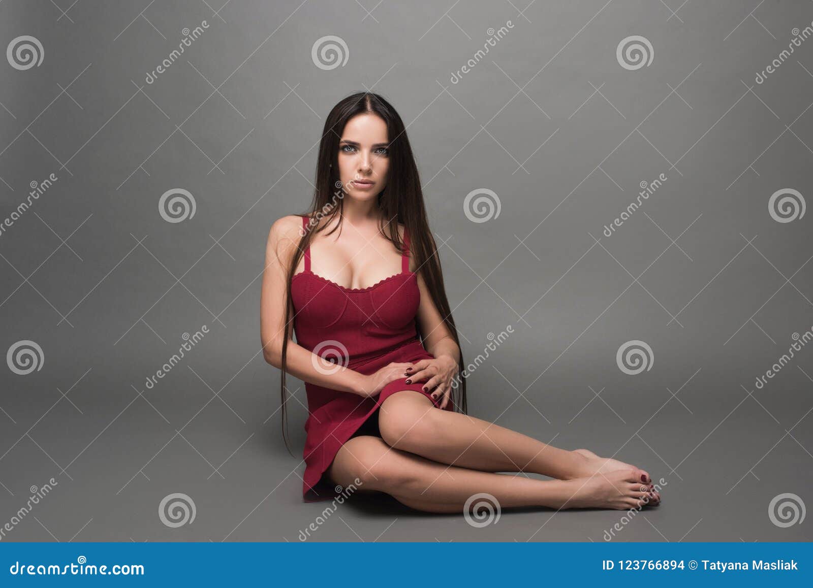 Woman with long brown hair and large breasts wearing by Artimator