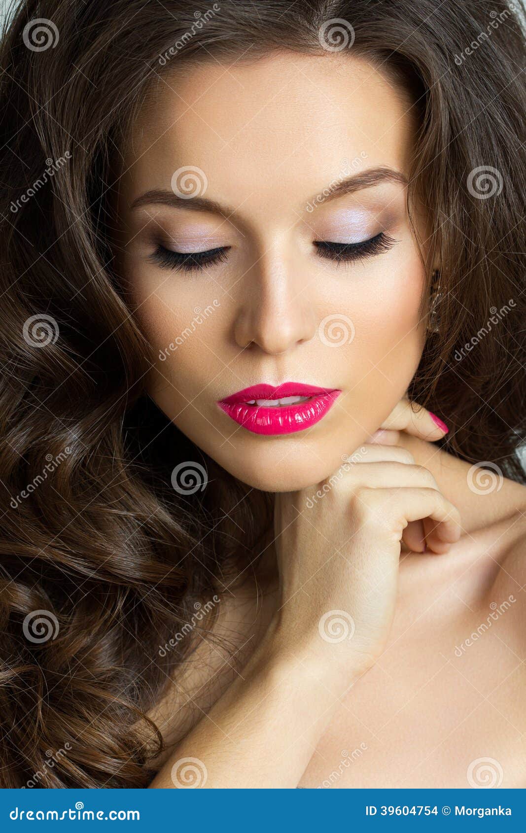 Beautiful Woman with Long Brown Hair Stock Photo - Image of long ...