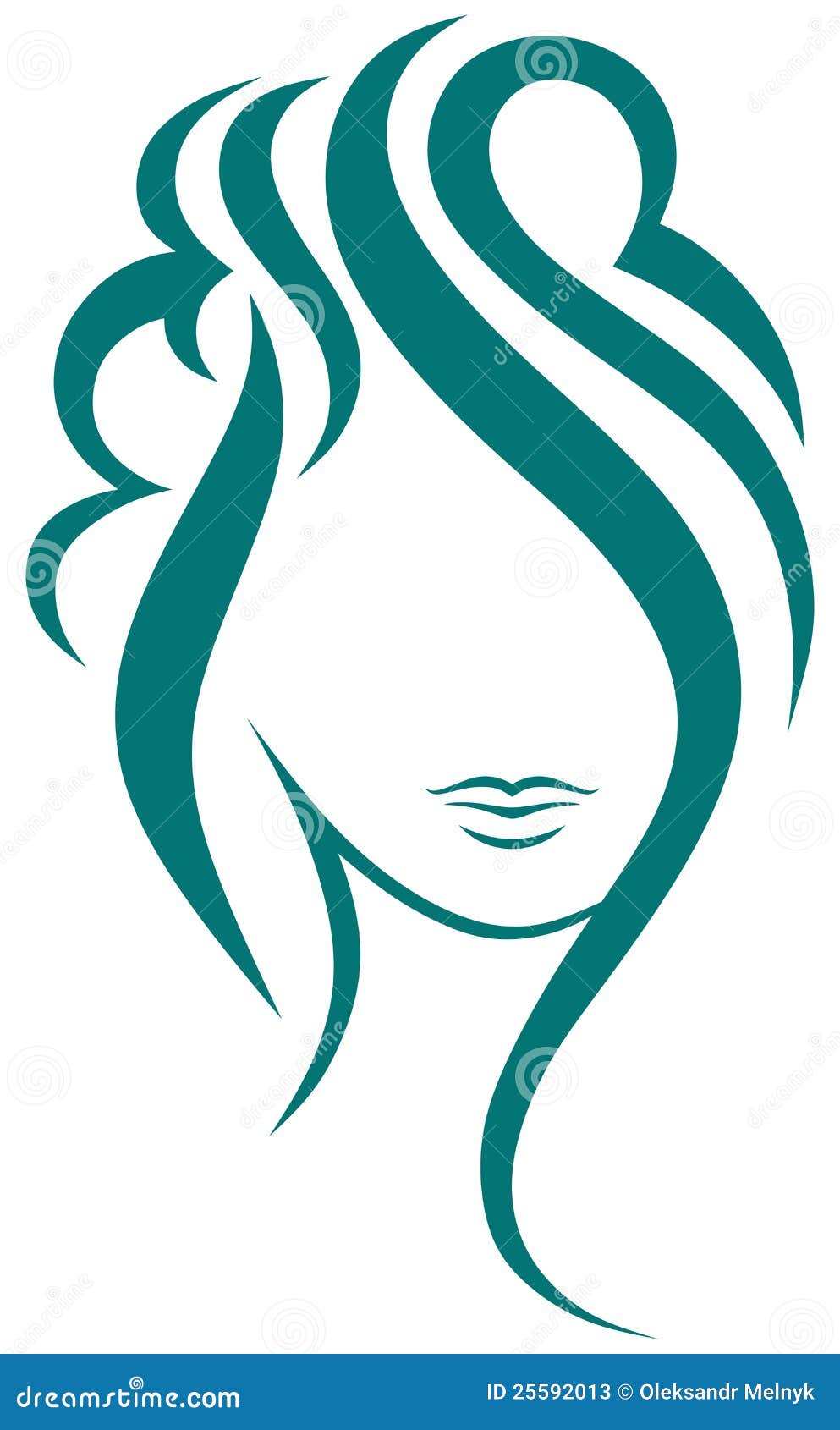 Beautiful Woman with Long Hair Stock Vector - Illustration of head ...