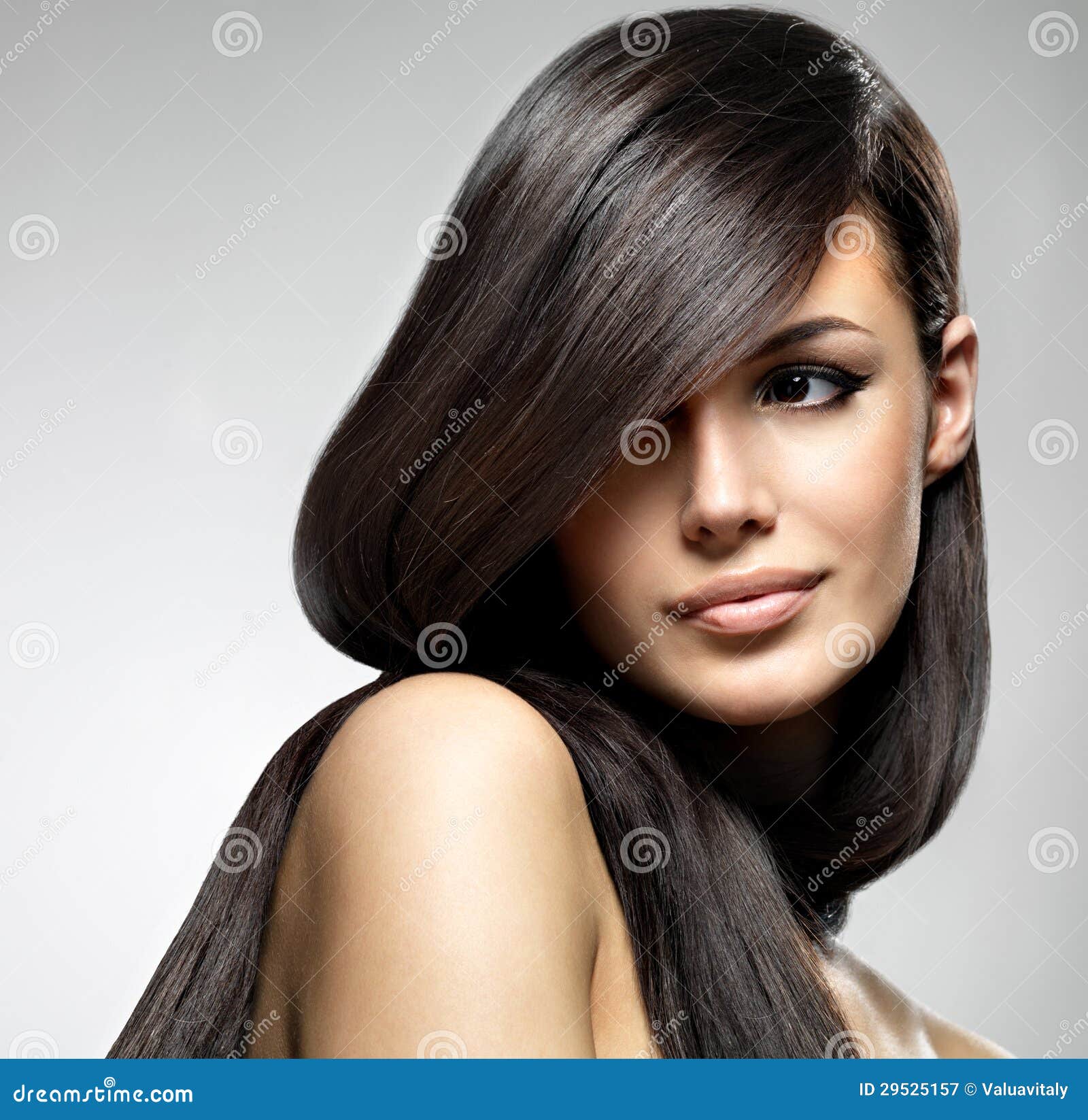 Beautiful Woman With Long Straight Hair Royalty Free Stock 
