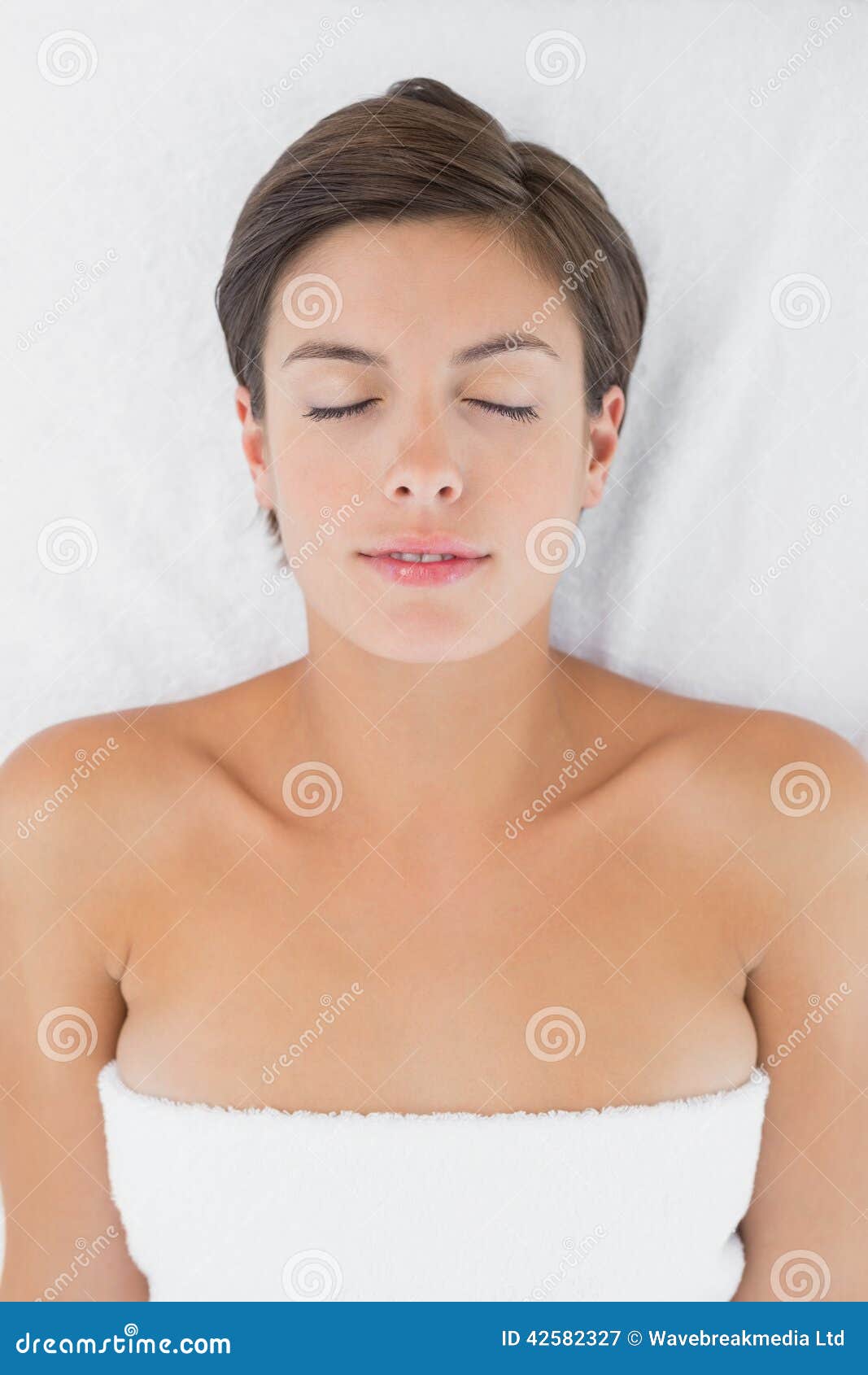 Beautiful Woman Lying On Massage Table At Spa Center Stock Image Image Of Room Adult 42582327