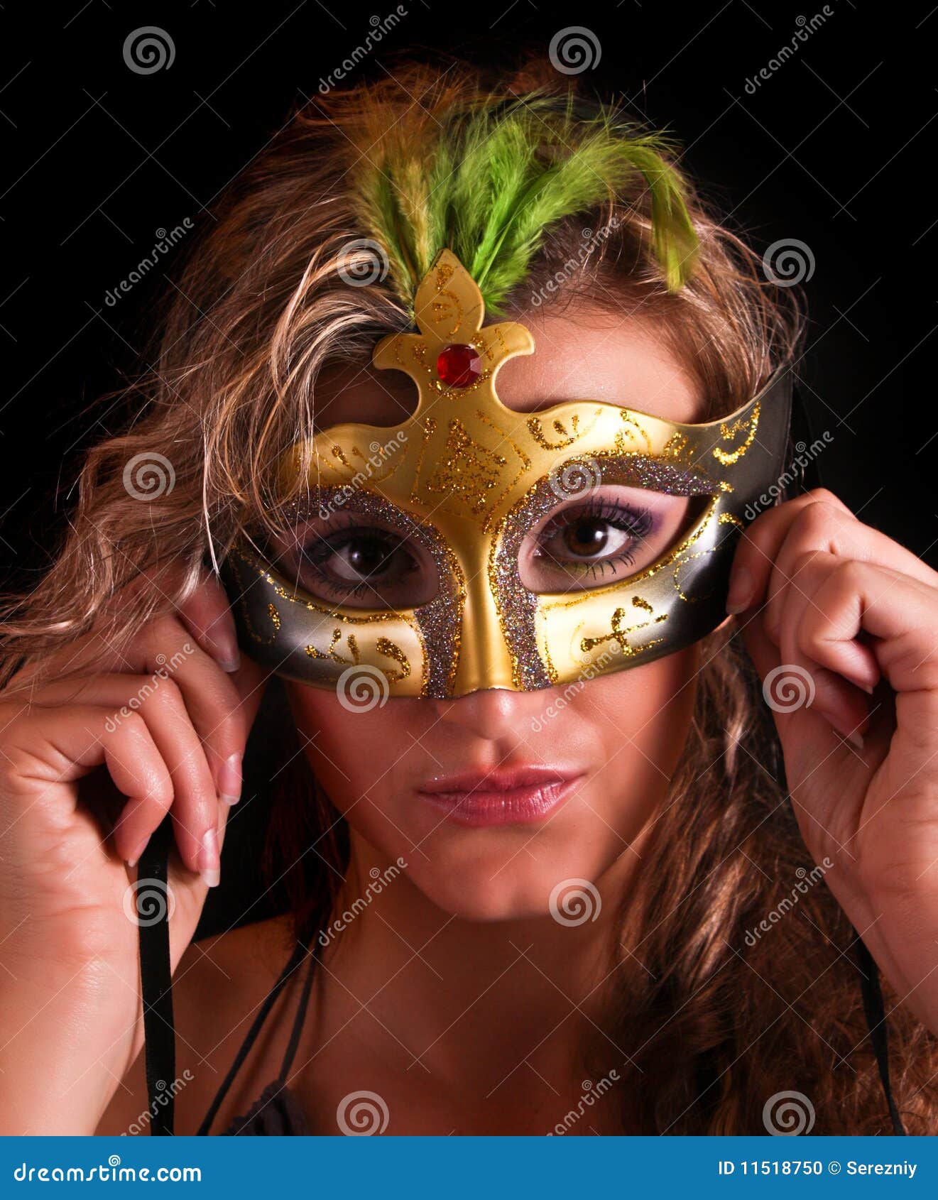 Beautiful woman in mask stock photo. Image of masquerade 11518750
