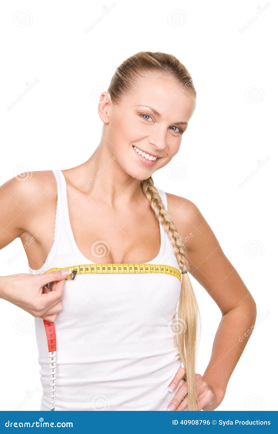 Woman Measure Her Huge Breasts Measuring Tape Pink Background Stock Photo  by ©VGeorgiev 564358350