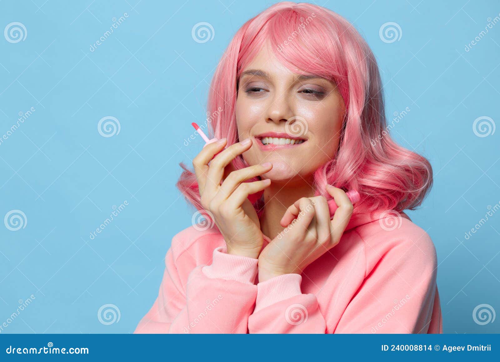 3. Stunning blue-eyed woman with pink hair - wide 10