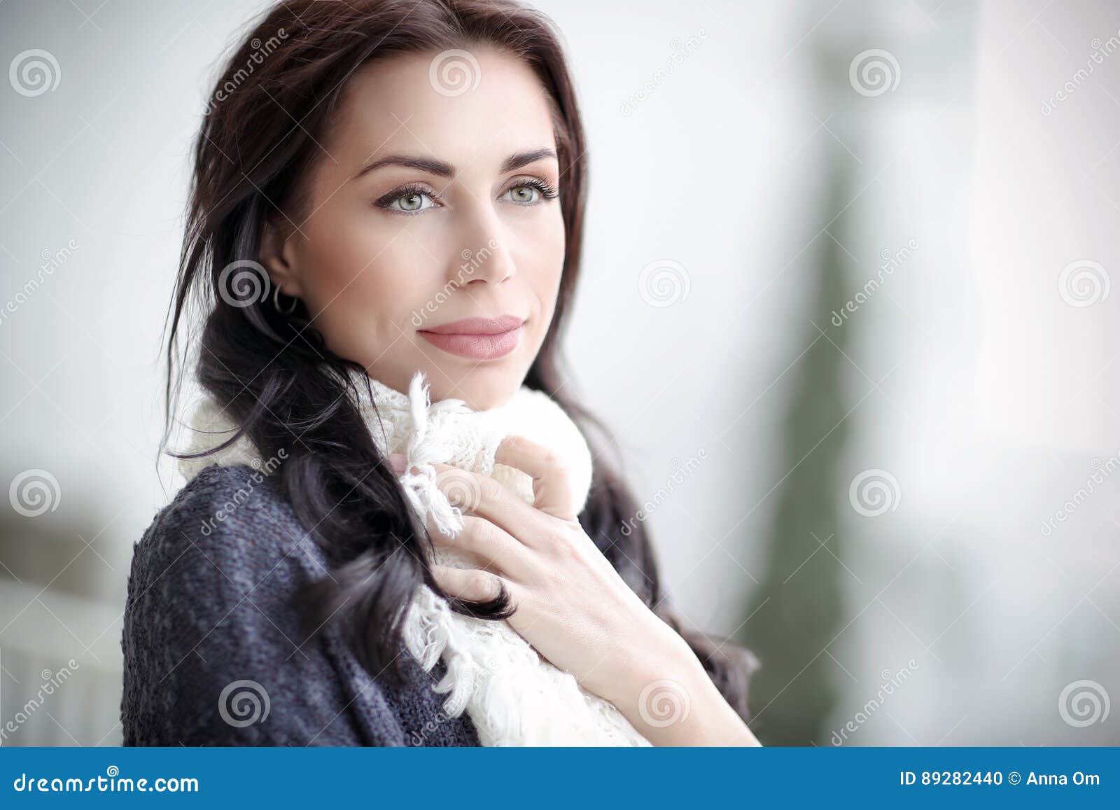 Beautiful woman portrait stock photo. Image of outdoors - 89282440