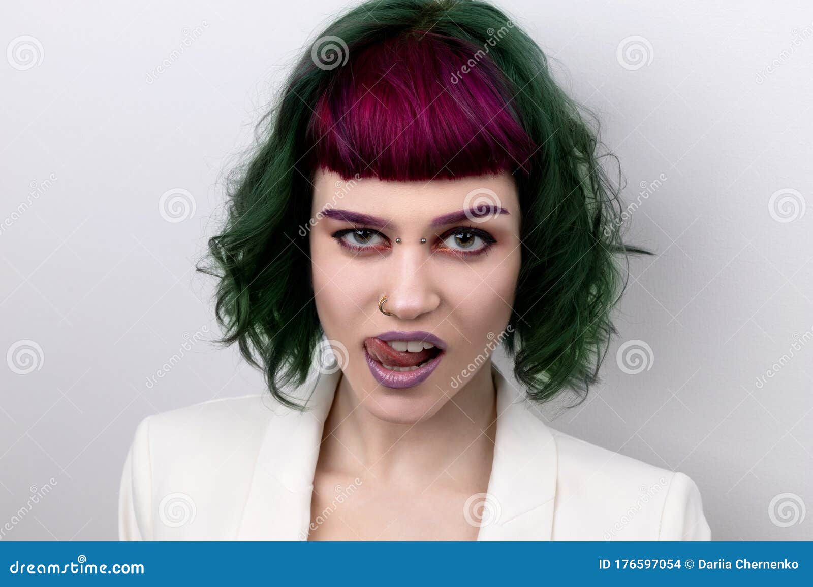 Beautiful Woman With Purple Green Professional Colored Hair Stock Photo Image Of Beautiful Freak Beautiful Woman With Purple Green Professional Colored Hair Stock Photo Image Of Beautiful Freak