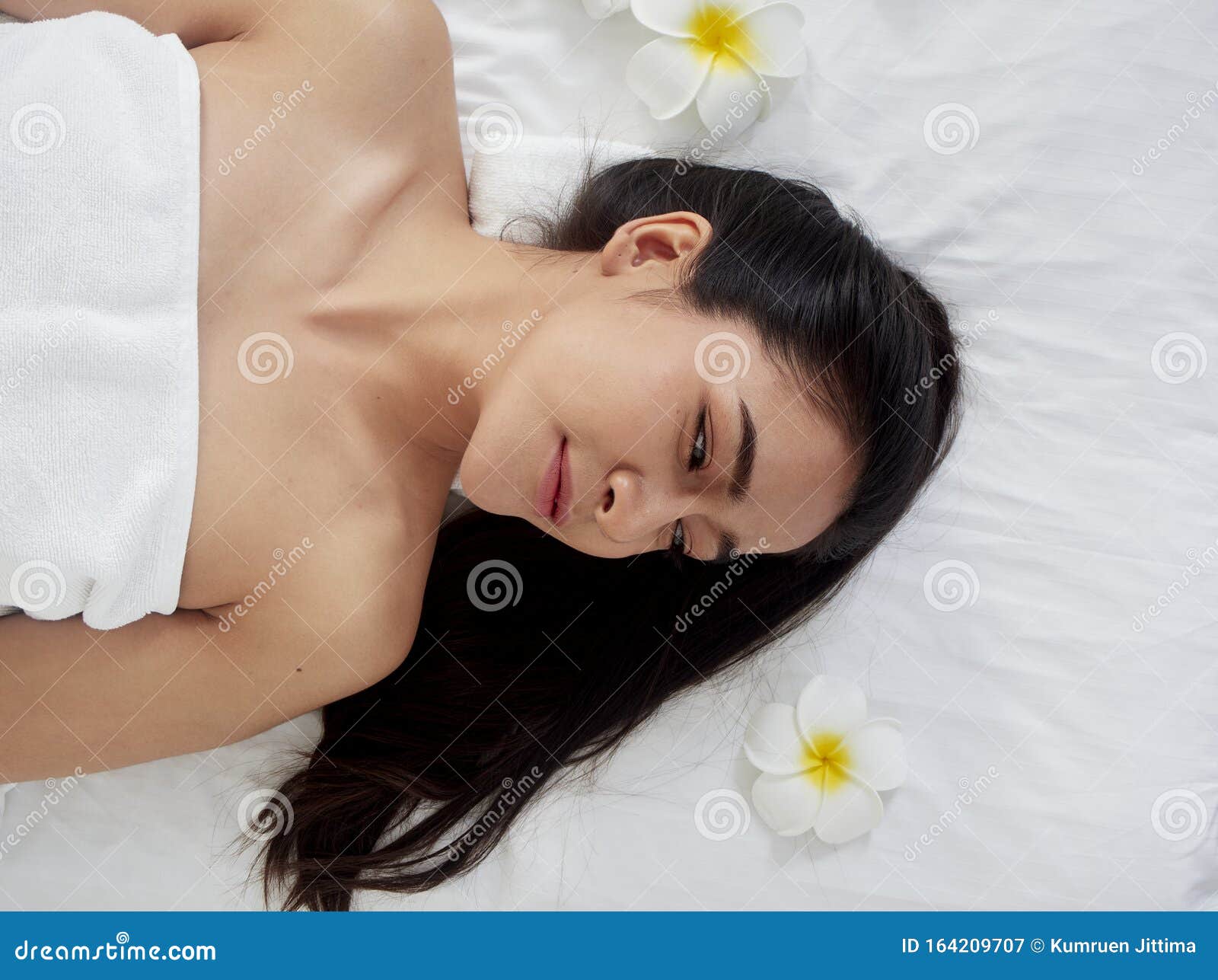 Beautiful Woman Receiving Facial Massage In Spa Stock Image Image Of