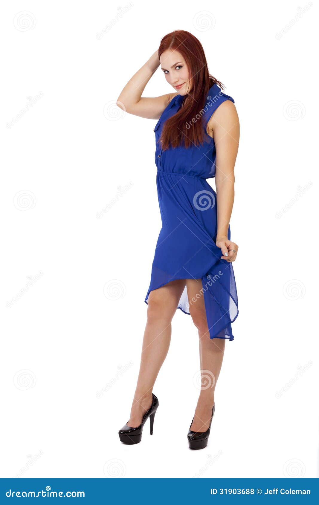 blue dress with heels
