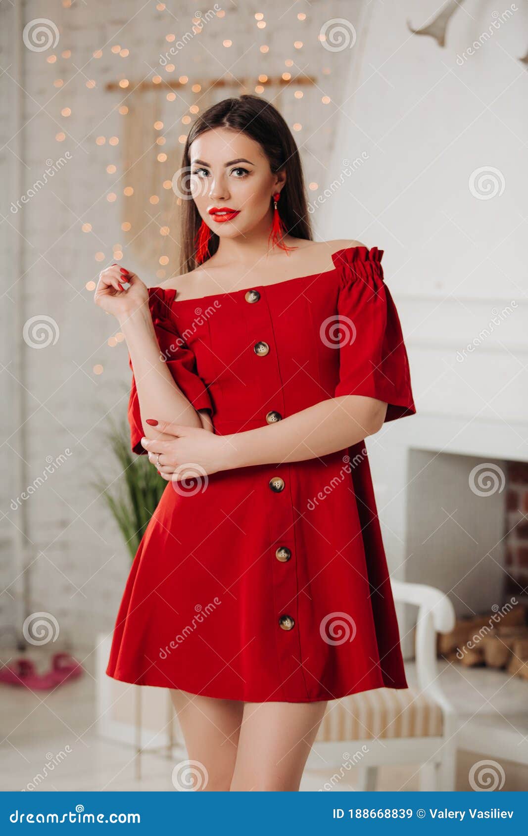 Beautiful Woman in Red. Stylish Model with Red Lipstick on the Lips, Bright Nail Polish Stock Image - Image of female, happy: 188668839 Beautiful Woman in Red. Stylish Model with Red Lipstick on the Lips, Bright Nail Polish Stock Image - Image of female, happy: 188668839