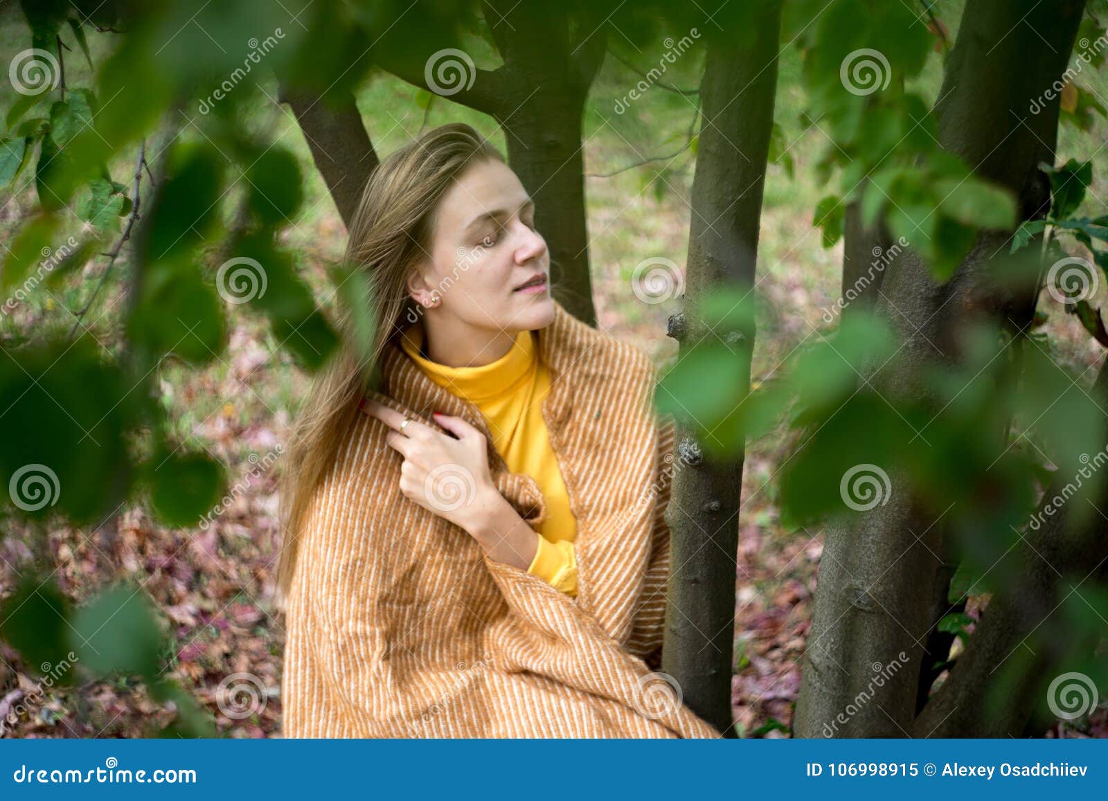 Girl is Wrapped in a Blanket Stock Image - Image of choice, love: 106998915