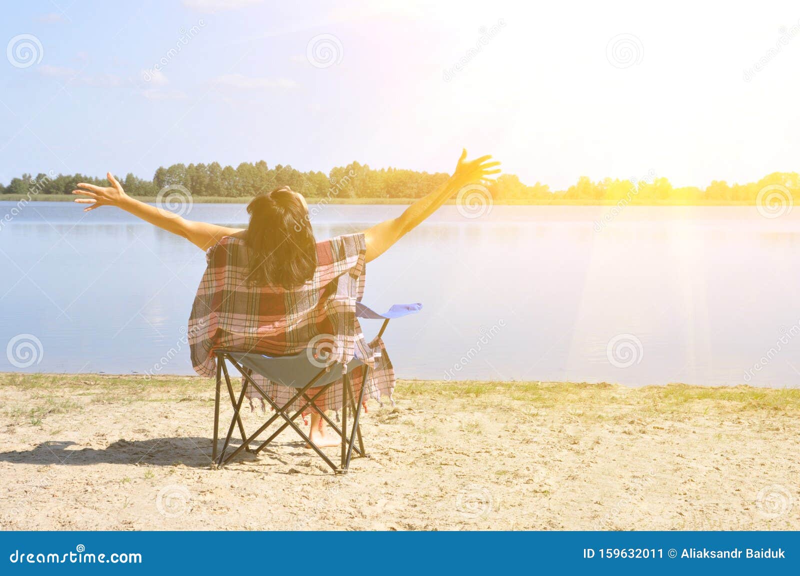 New Woman Sitting On Beach Chair for Simple Design