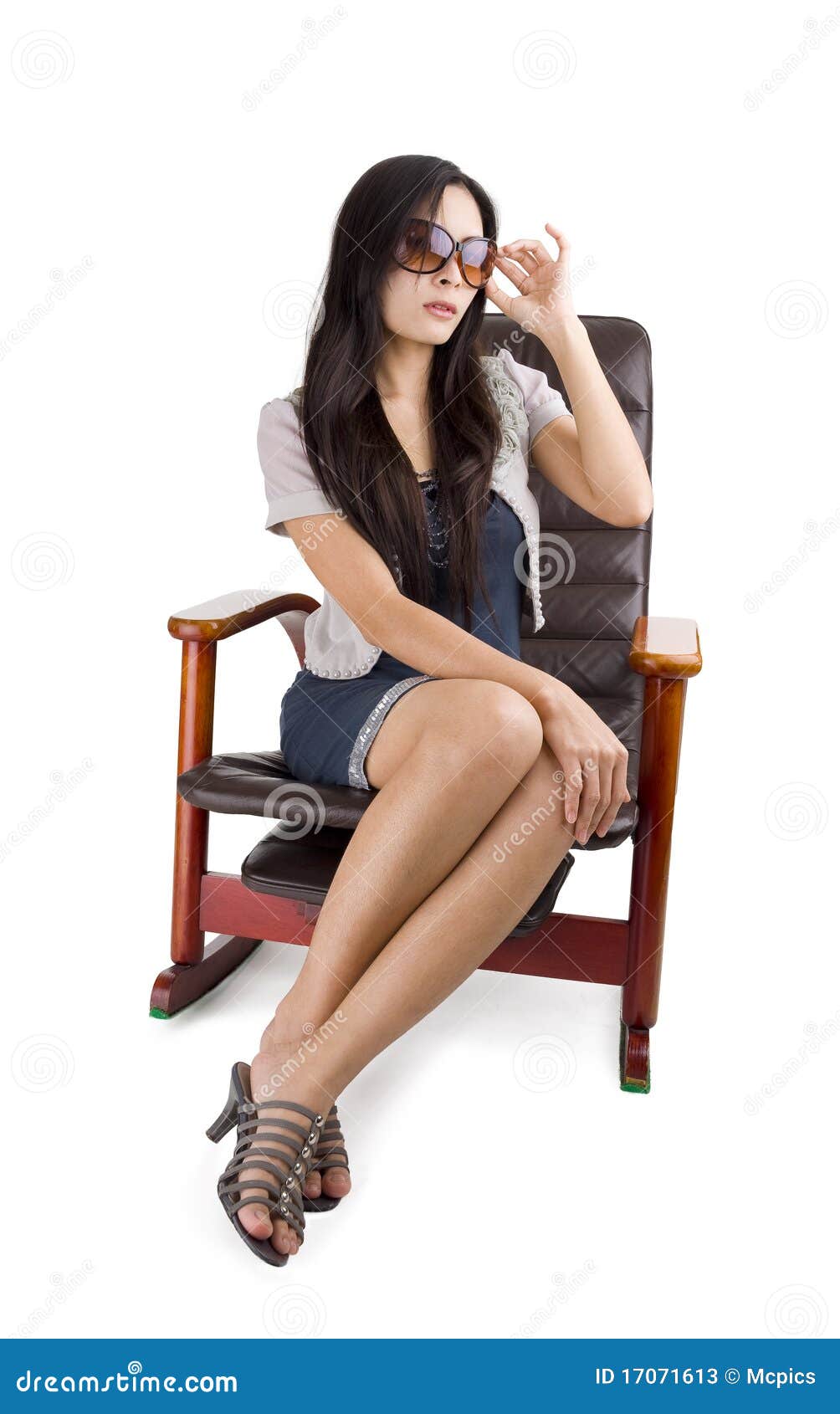 Beautiful Woman In A Rocking Chair Stock Photos - Image 