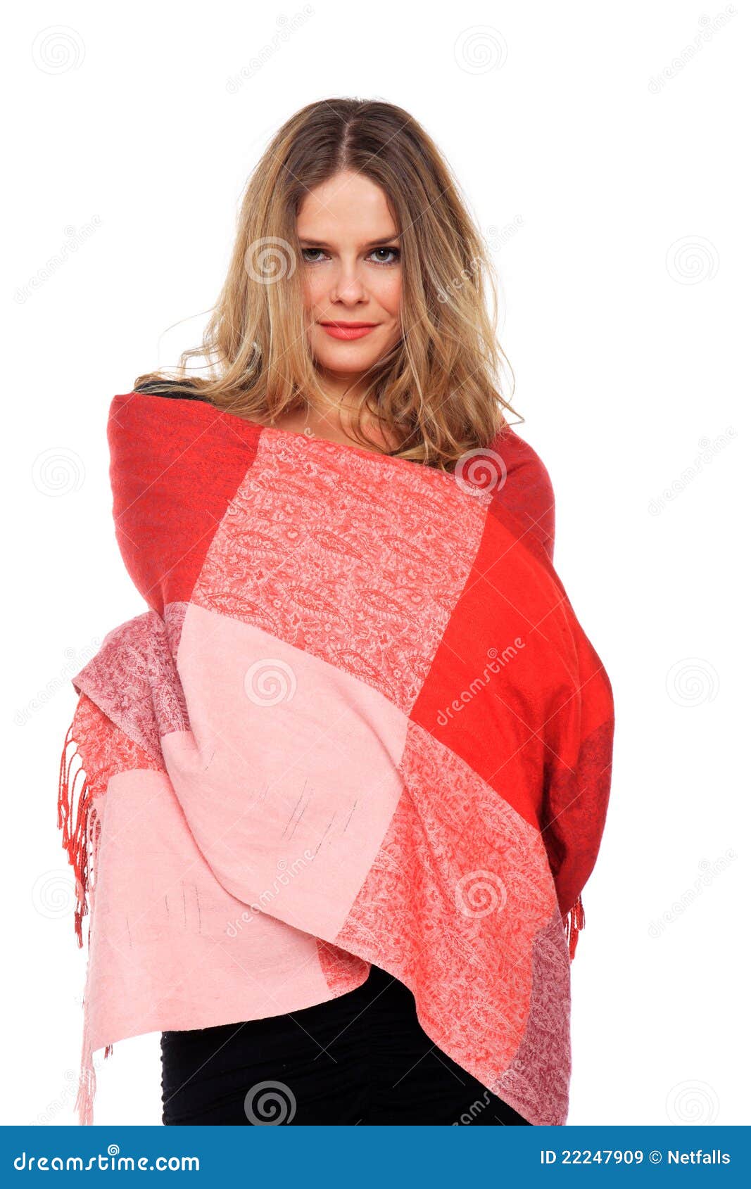 Beautiful woman in scarf stock image. Image of cute, hair 22247909