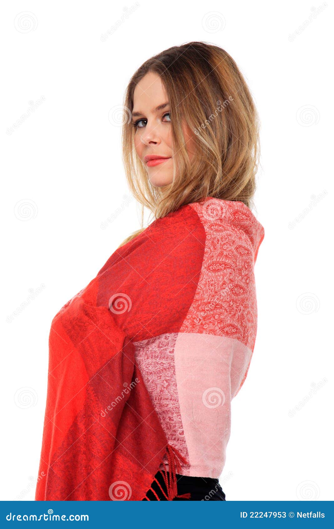 Beautiful woman in scarf stock image. Image of complexion 22247953