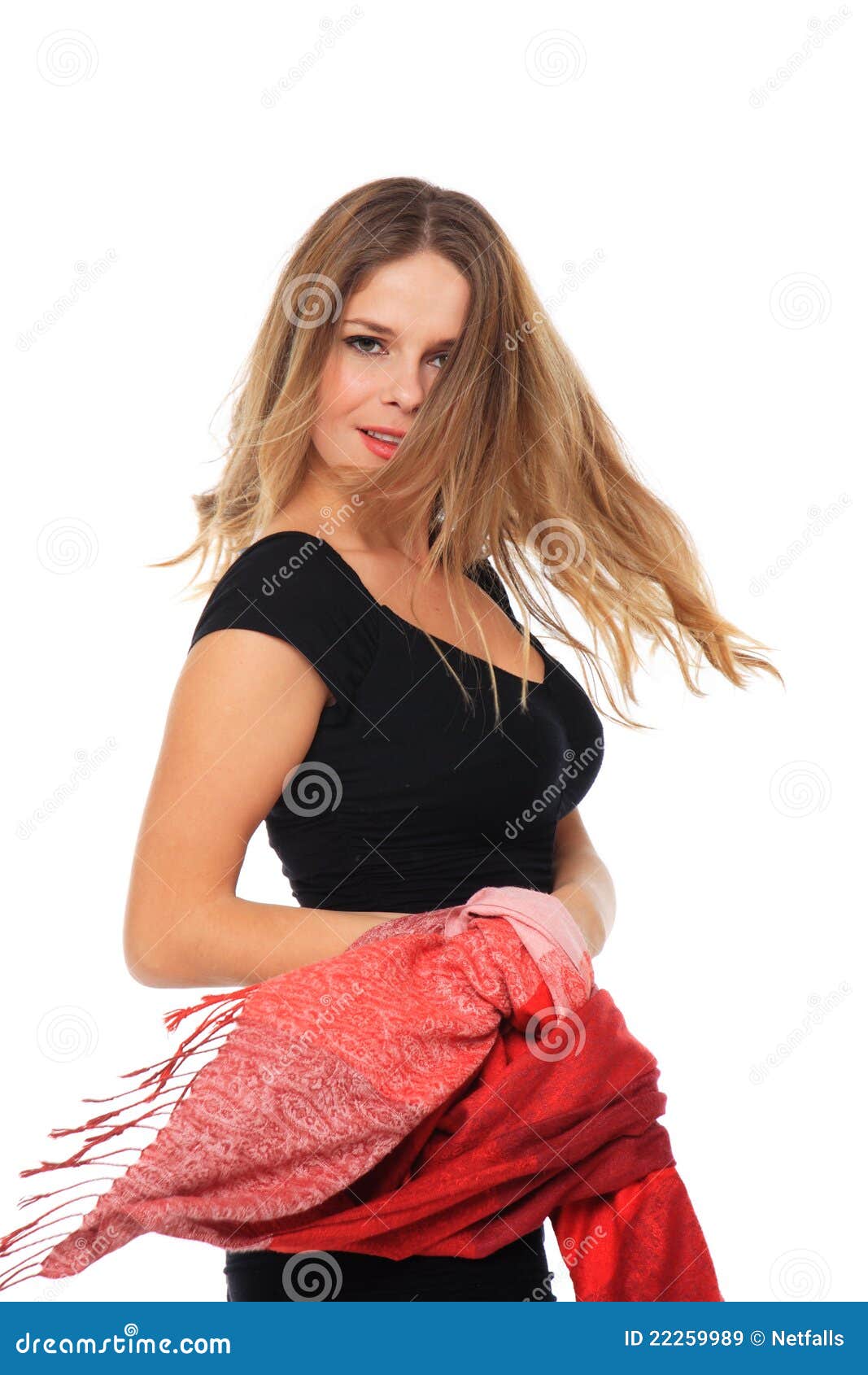 Beautiful woman in scarf stock image. Image of posing 22259989