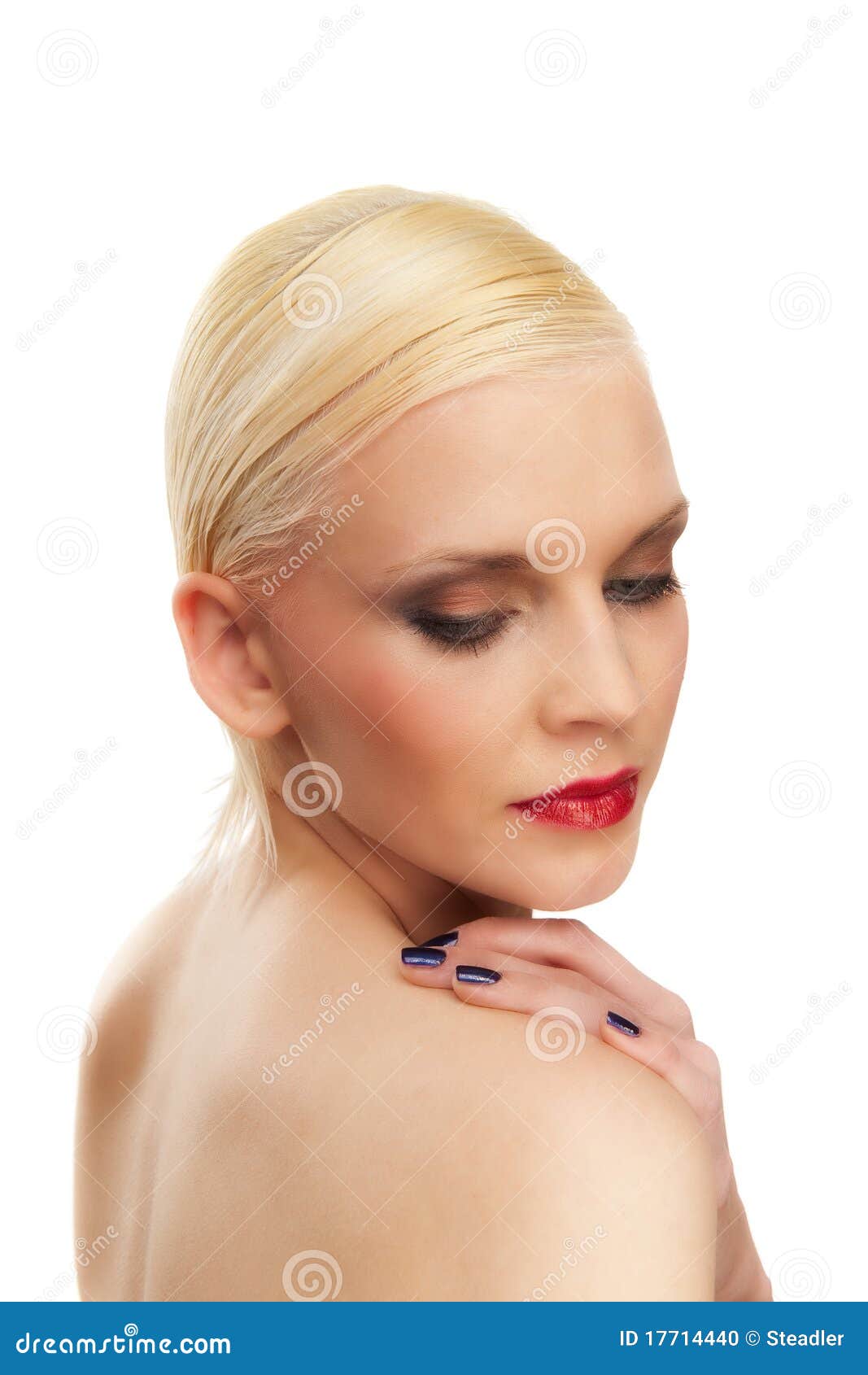 Beautiful Woman With Short Blonde Hair Stock Photo - Image ...