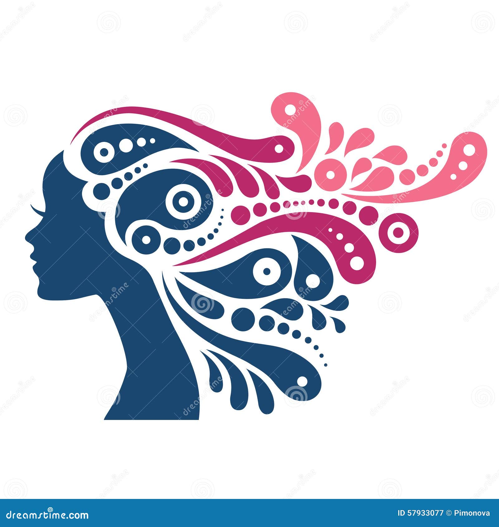 Beautiful woman silhouette stock vector. Illustration of glamour - 57933077