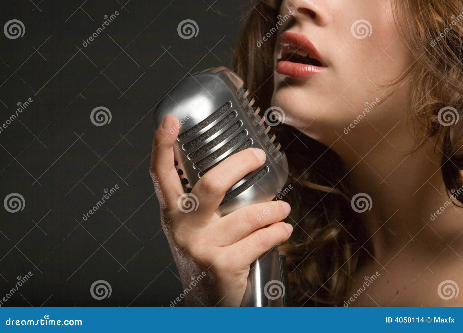 Beautiful woman singing stock photo. Image of attractive 4050114
