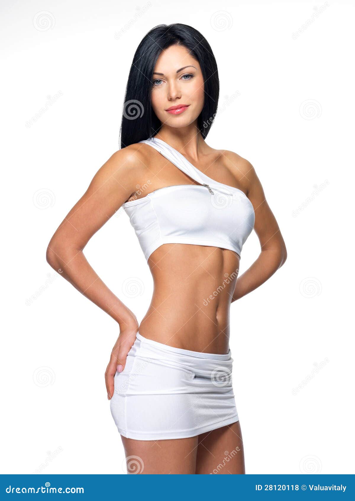 Beautiful Woman with Sporty Slim Body Stock Photo - Image of