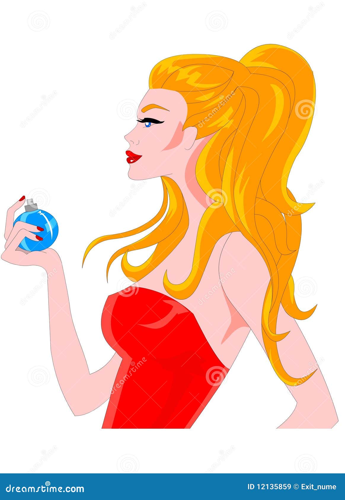 Beautiful Woman Spraying Perfume Royalty Free Stock Images Image