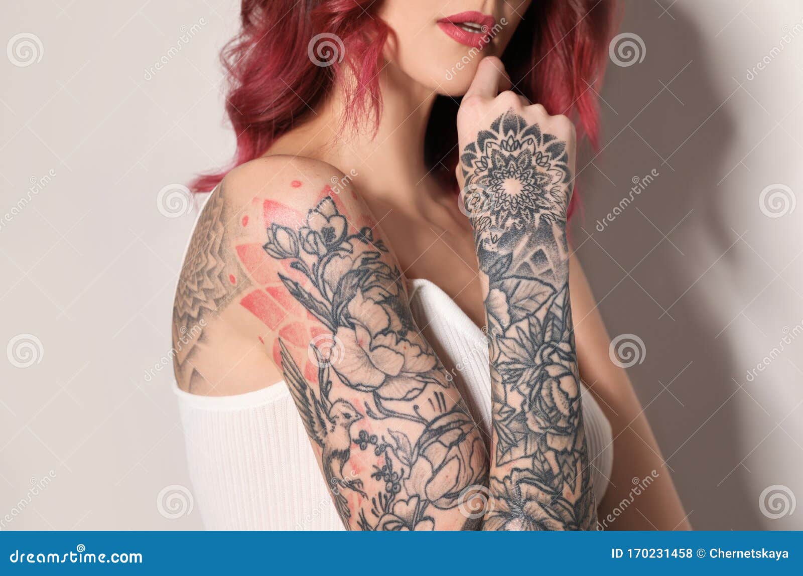 Young woman with tattoos stock image Image of alternative  37977693