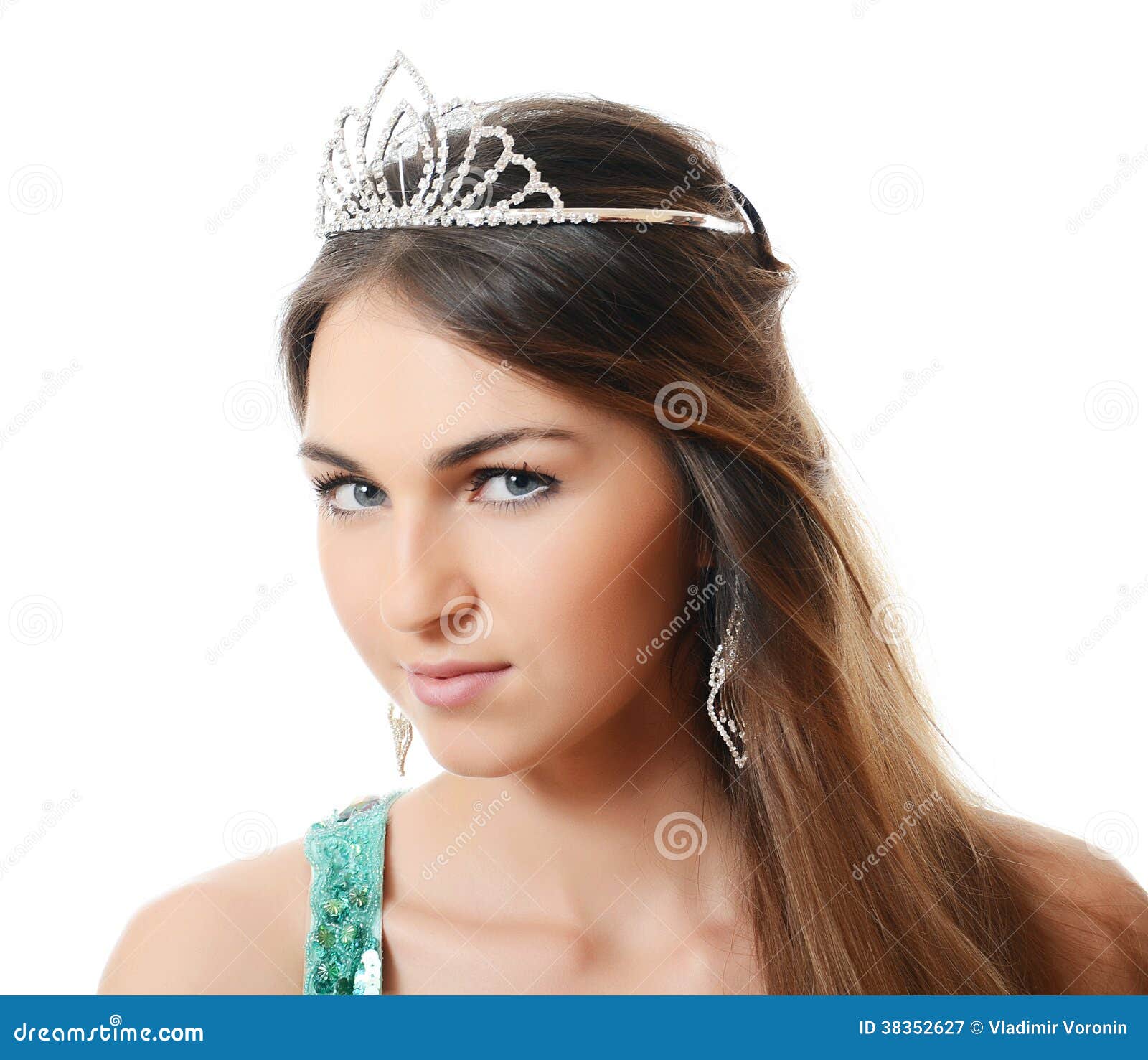 The Beautiful Woman with a Tiara on a Head Stock Image Image of
