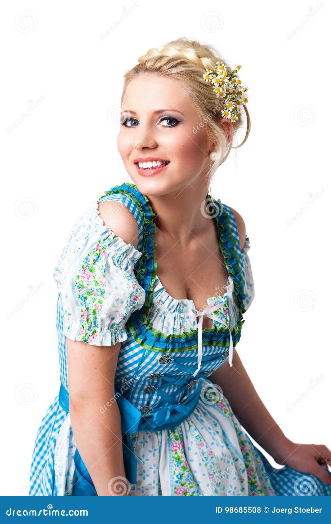 Beautiful Woman in a Traditional Bavarian Dirndl Stock Photo - Image of ...
