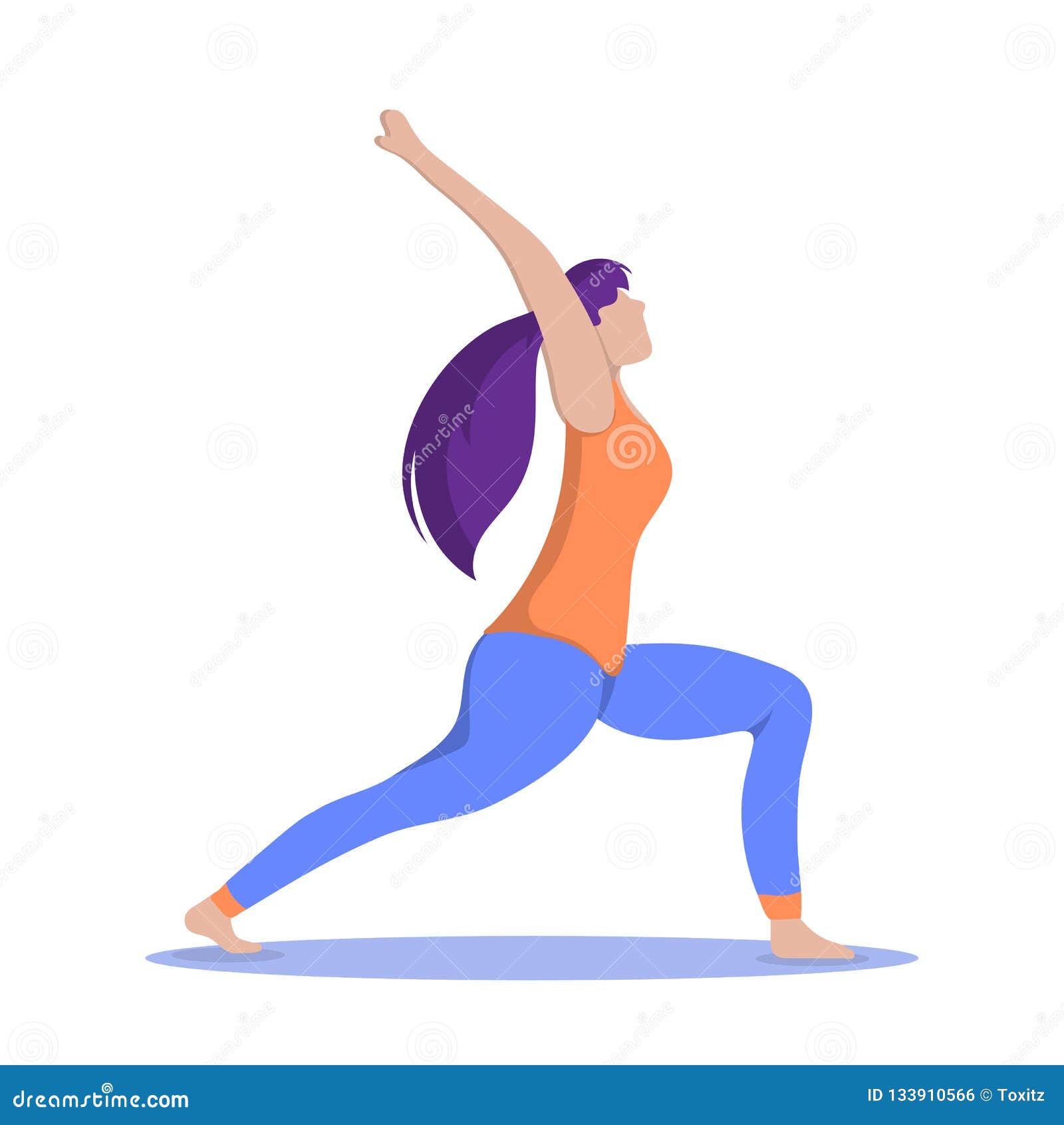 Beautiful Woman Training Yoga Poses. Girl Exercises Pilates Stock Vector -  Illustration of practice, beautiful: 133910566