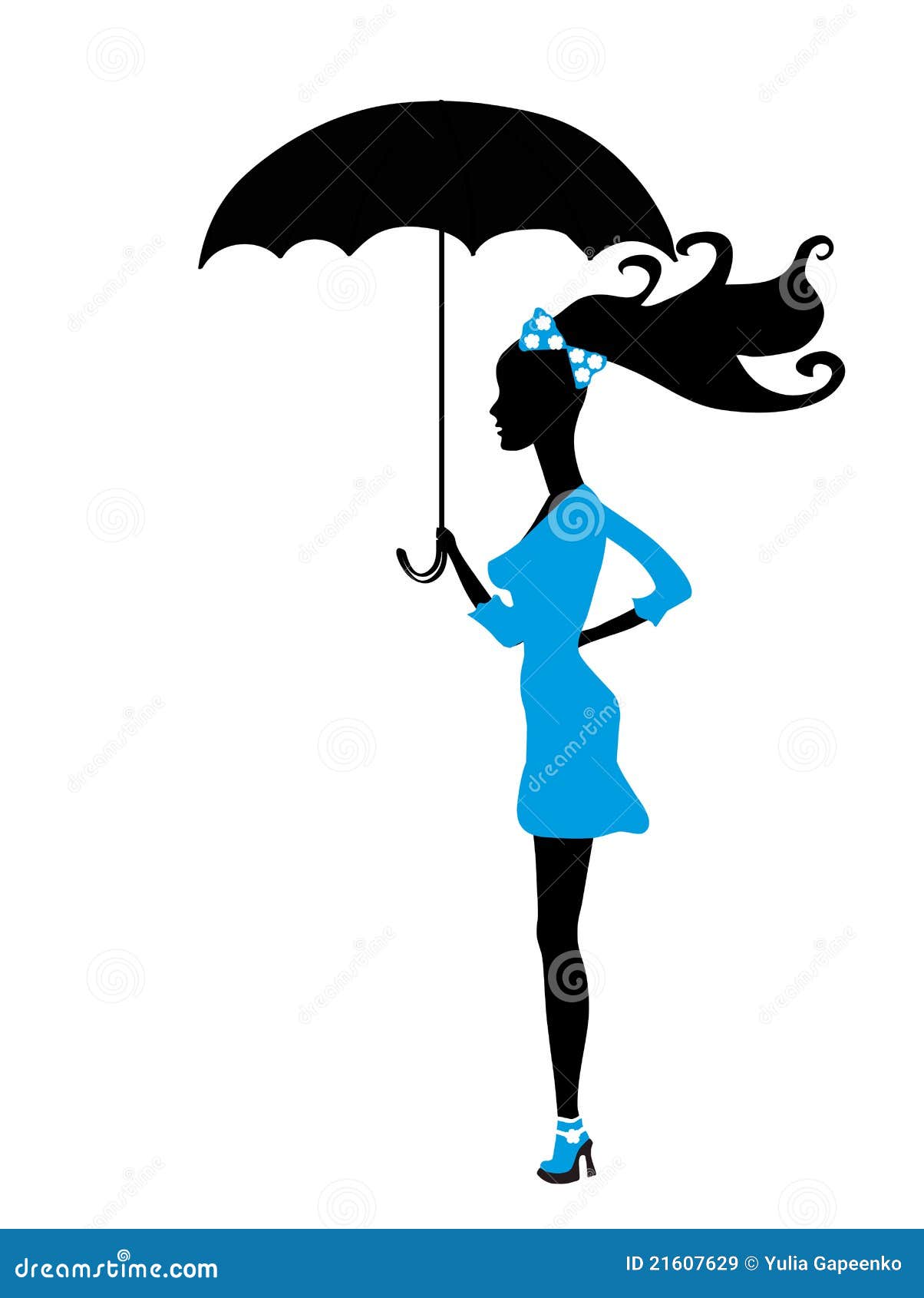 Beautiful Woman with Umbrella Stock Vector Illustration of autumn