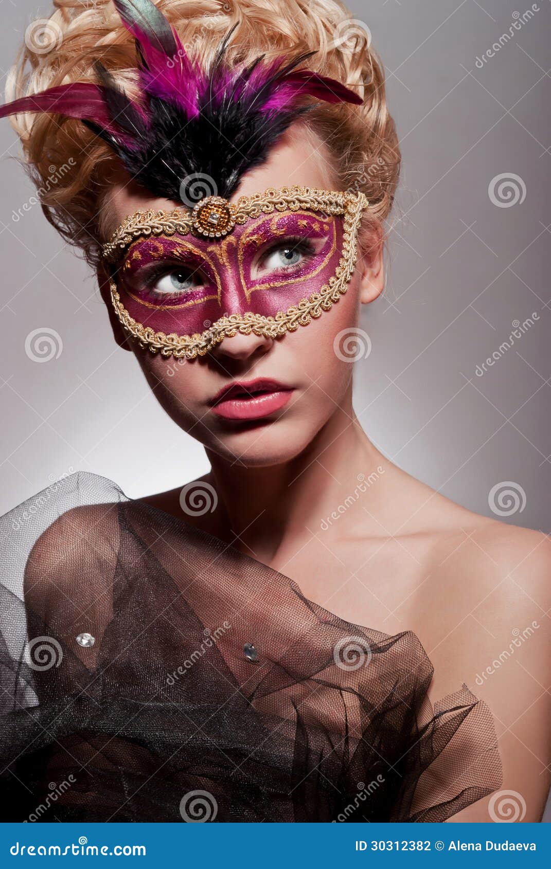 Beautiful Woman in Venetian Mask Stock Photo - Image of culture ...