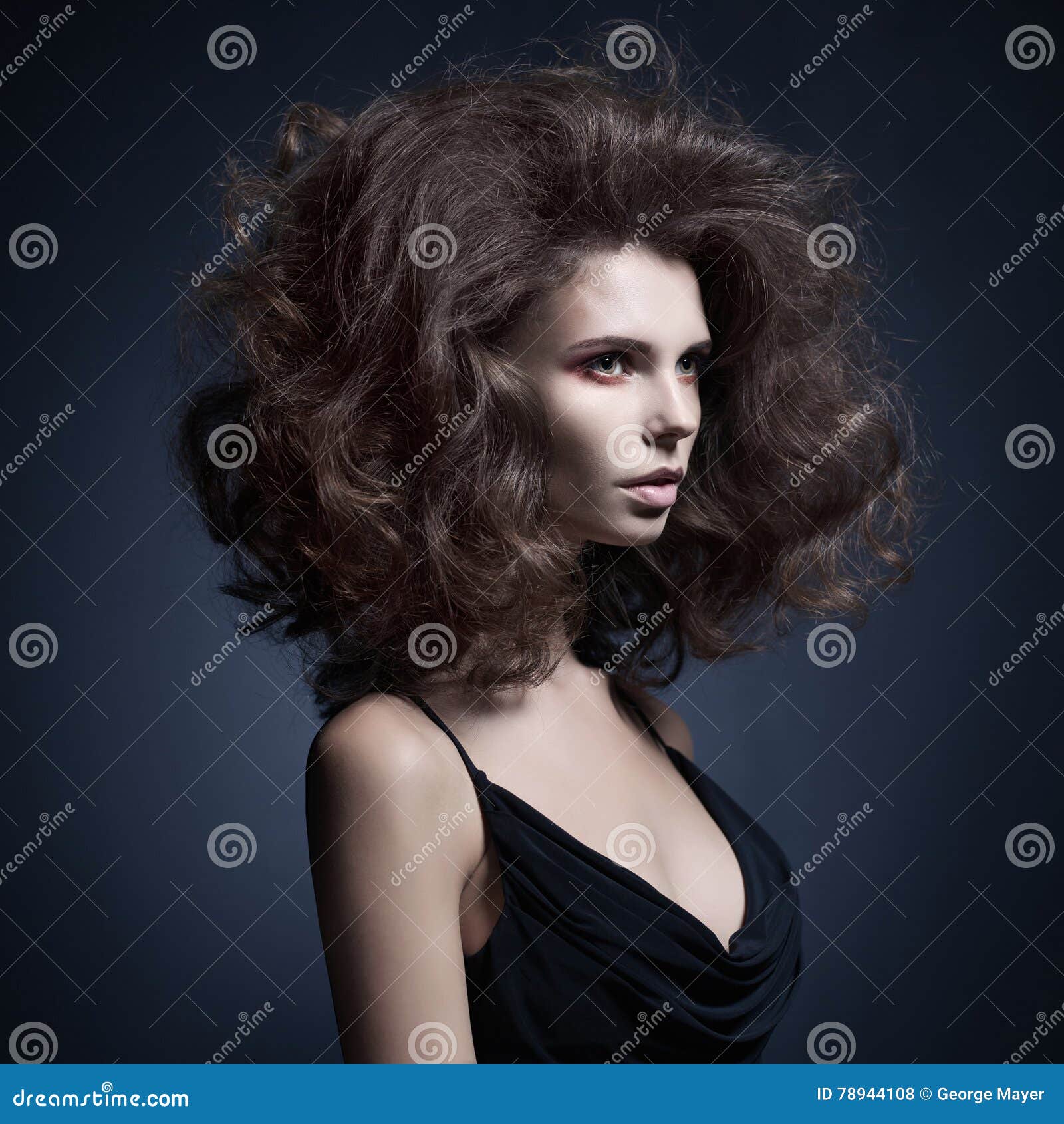 Beautiful Woman with Volume Wavy Hair Stock Photo - Image of decollete, beauty: 78944108 Beautiful Woman with Volume Wavy Hair Stock Photo - Image of decollete, beauty: 78944108