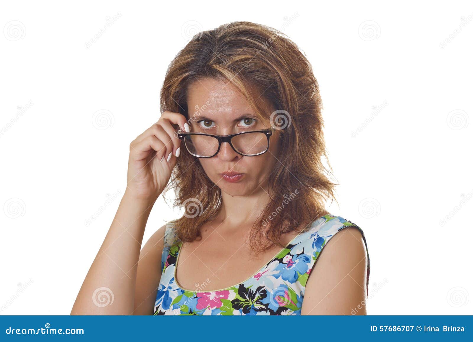 beautiful woman wearting glasses.