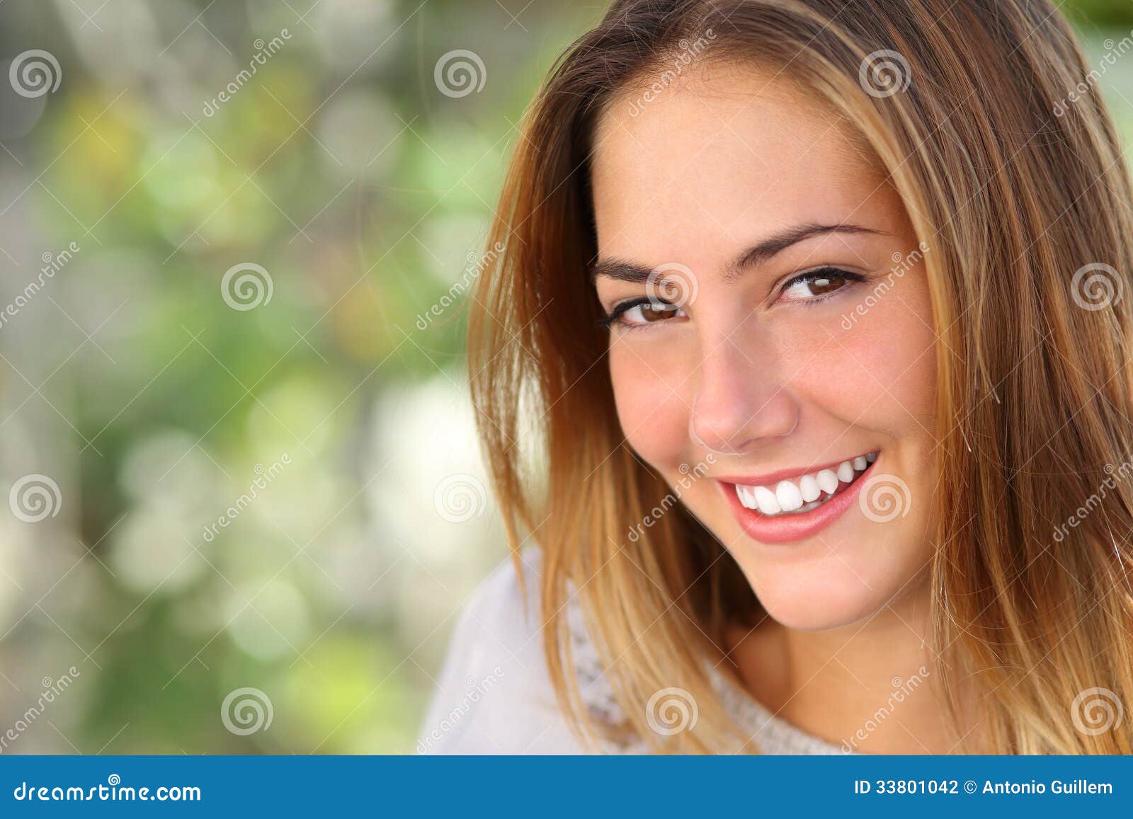 beautiful woman with a whiten perfect smile