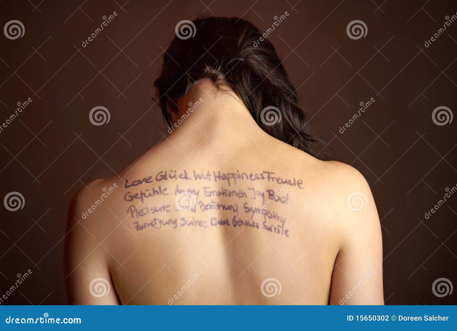Beautiful woman with words stock photo. Image of german - 15650302