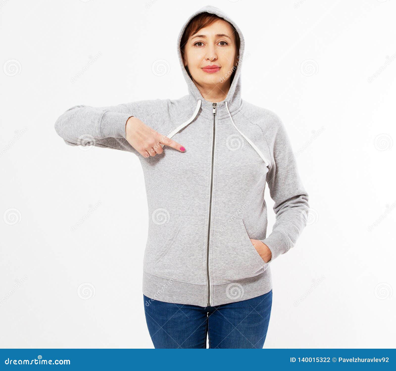 Download Beautiful Women Gray Pullover Hoodie Mockup, Woman Pointed ...