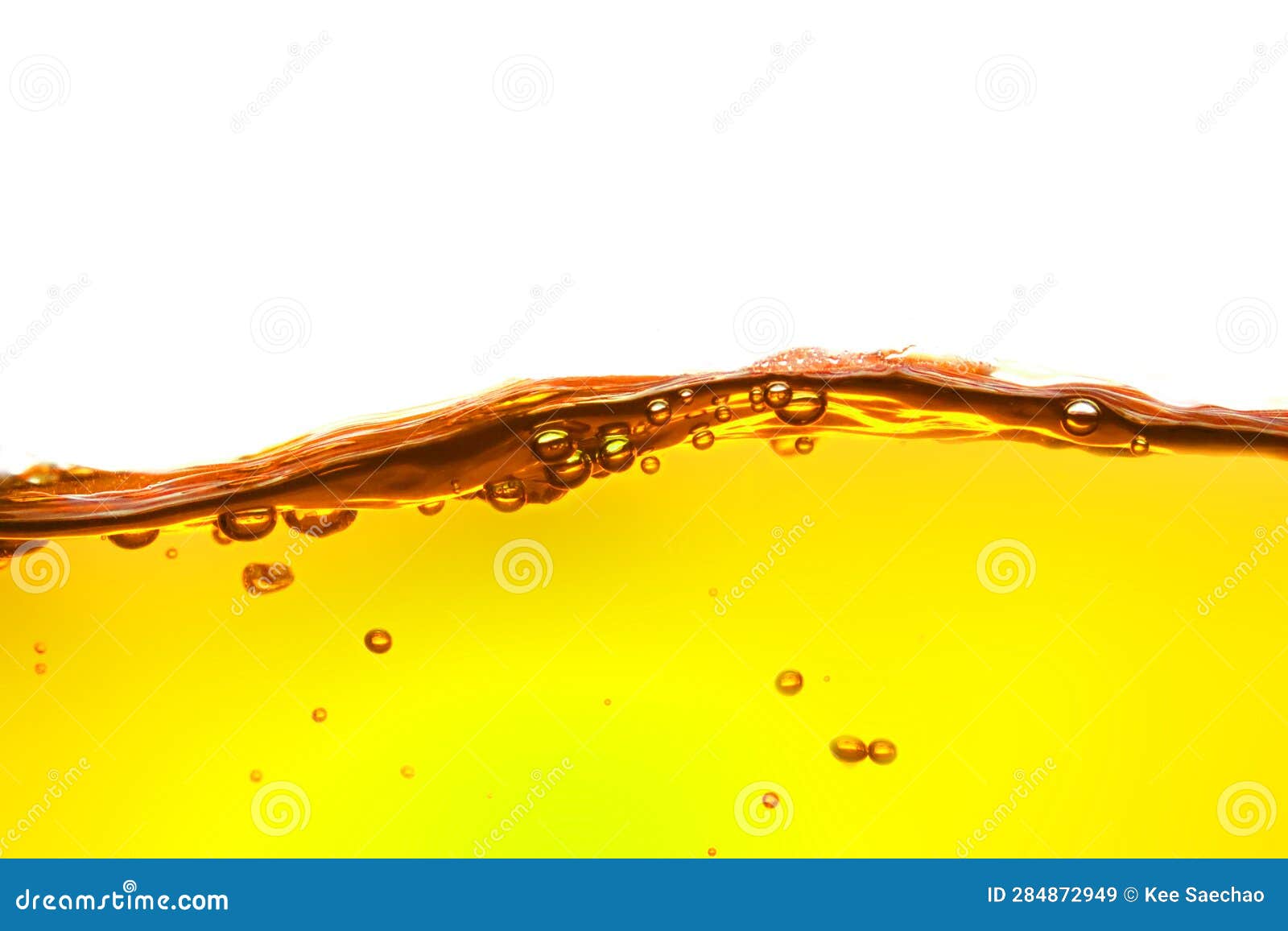 Beautiful Yelloworange Water Waves and Also Beautiful Bubbles Stock
