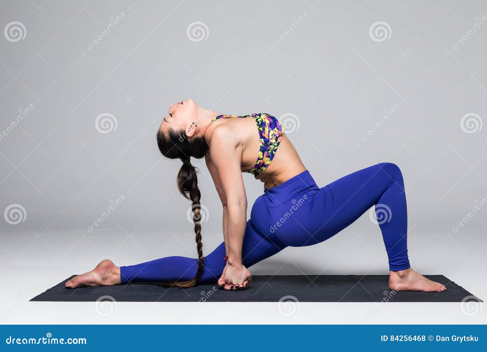 Colorful woman in the yoga pose background with butterflies. Vector  illustration Stock Vector Image & Art - Alamy