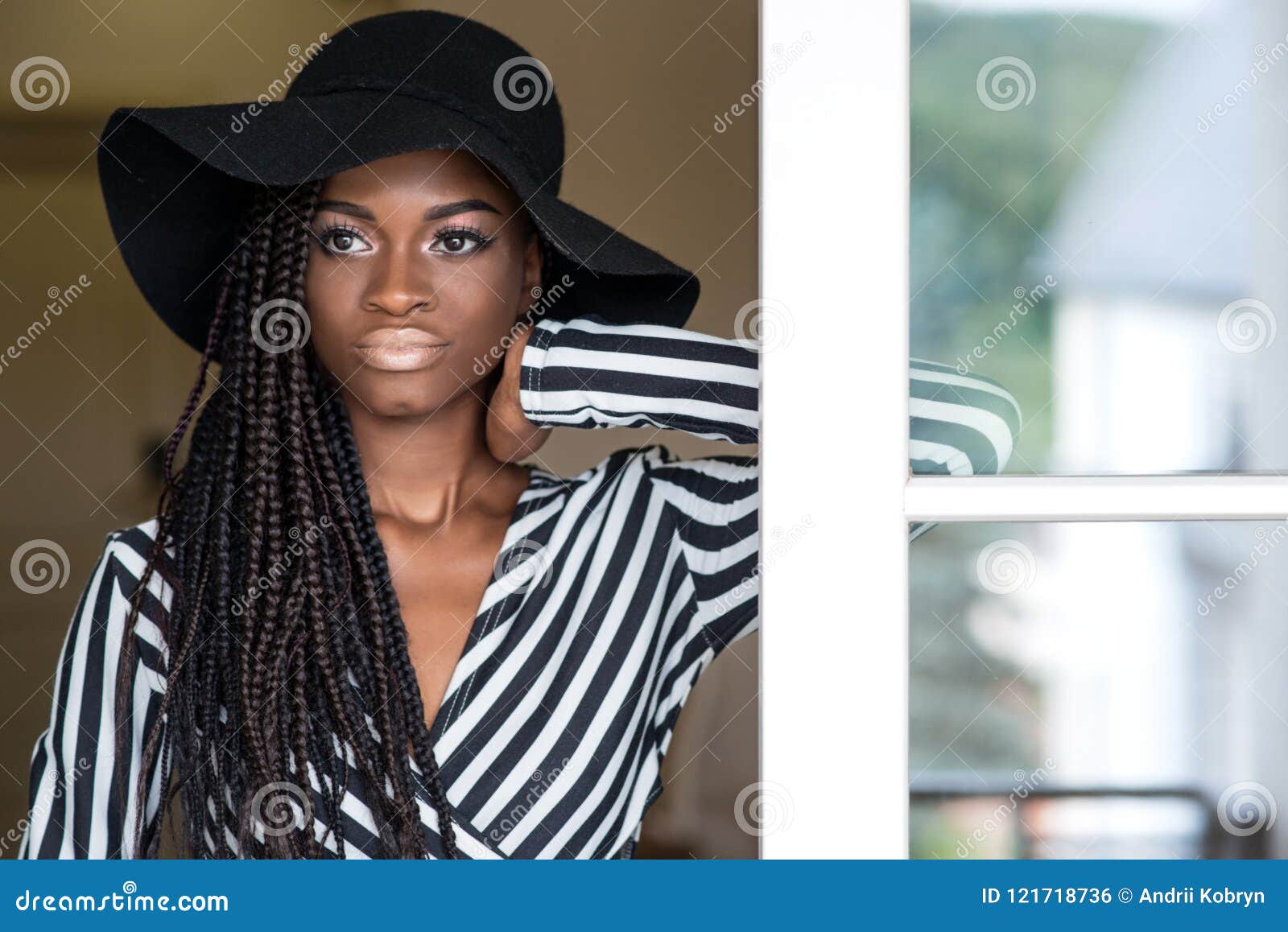 Beautiful Young African American Girl With Dreadlocks Or