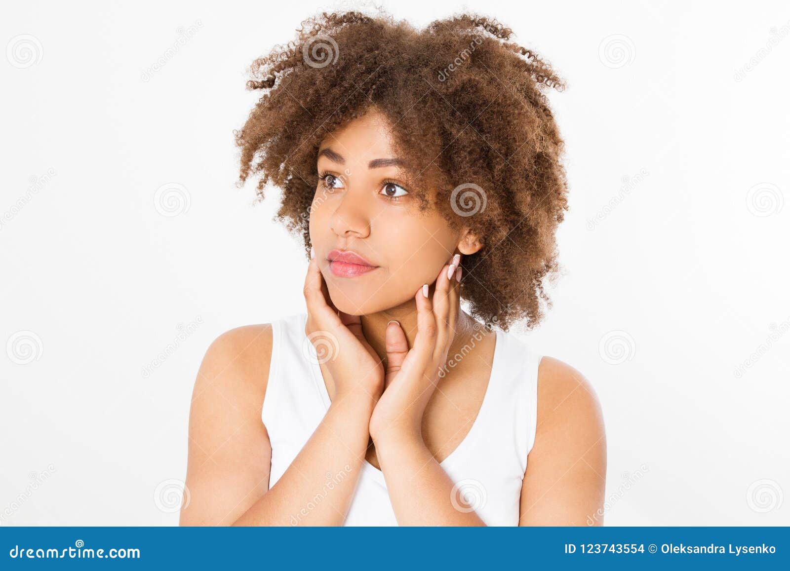 Download Beautiful Young African American Woman Isolated On White ...