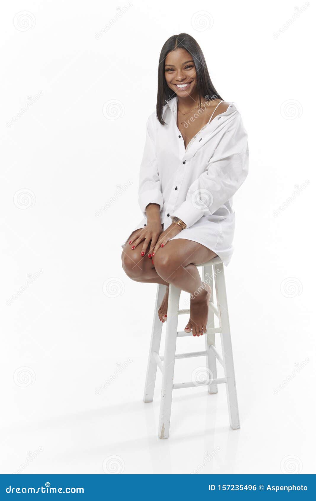 Pretty Beautiful Woman Portrait In Sitting Pose. Full Body. White  Background Isolated. Stock Photo, Picture and Royalty Free Image. Image  83921039.