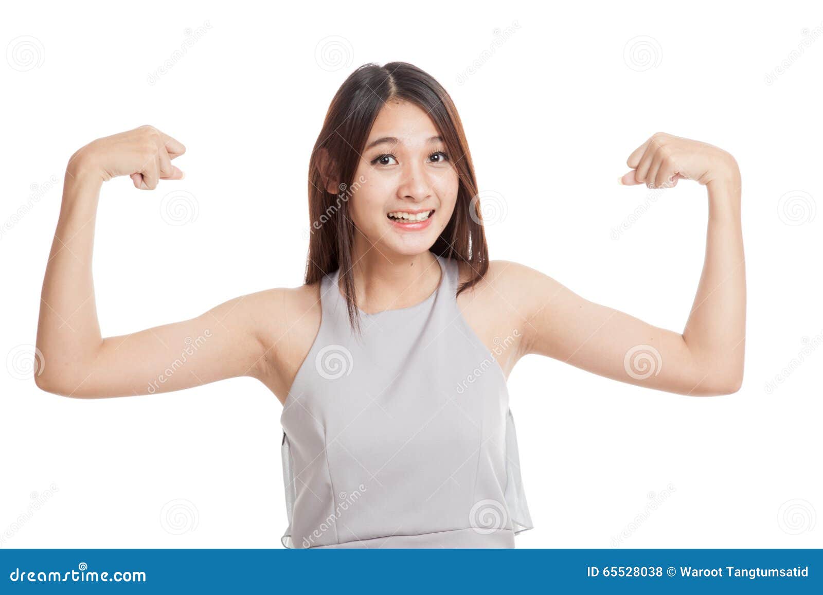 asian girls flexing biceps hot photo